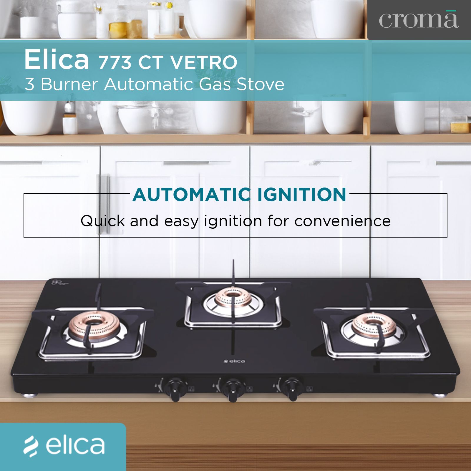 elica 773 CT VETRO (SLIMLINE SPF AI) Toughened Glass Top 3 Burner Automatic Gas Stove (Square Euro Coated Grids, Black) elica 773 CT VETRO (SLIMLINE SPF AI) Toughened Glass Top 3 Burner Automatic Gas Stove (Square Euro Coated Grids, Black)_4