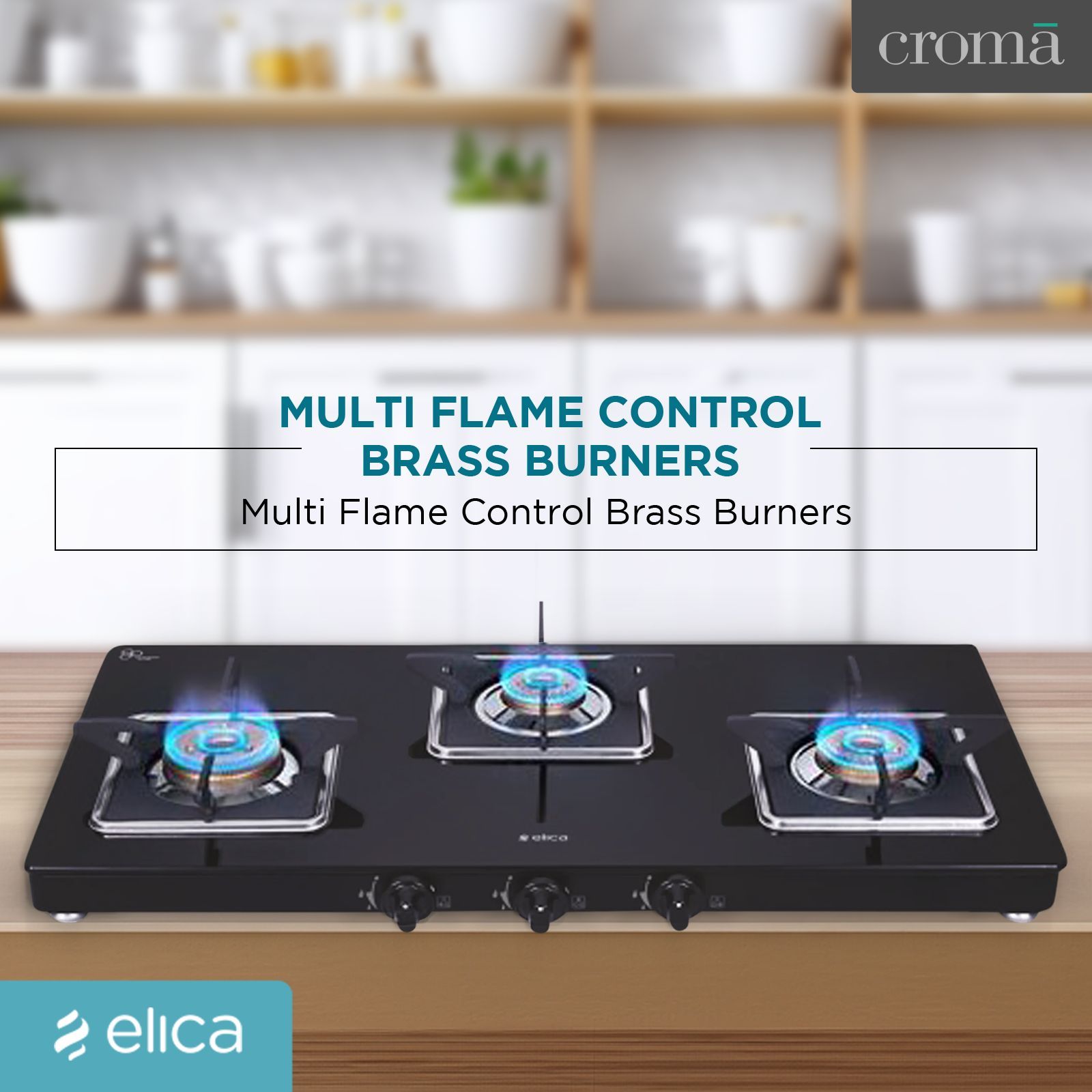 elica 773 CT VETRO (SLIMLINE SPF AI) Toughened Glass Top 3 Burner Automatic Gas Stove (Square Euro Coated Grids, Black) elica 773 CT VETRO (SLIMLINE SPF AI) Toughened Glass Top 3 Burner Automatic Gas Stove (Square Euro Coated Grids, Black)_5