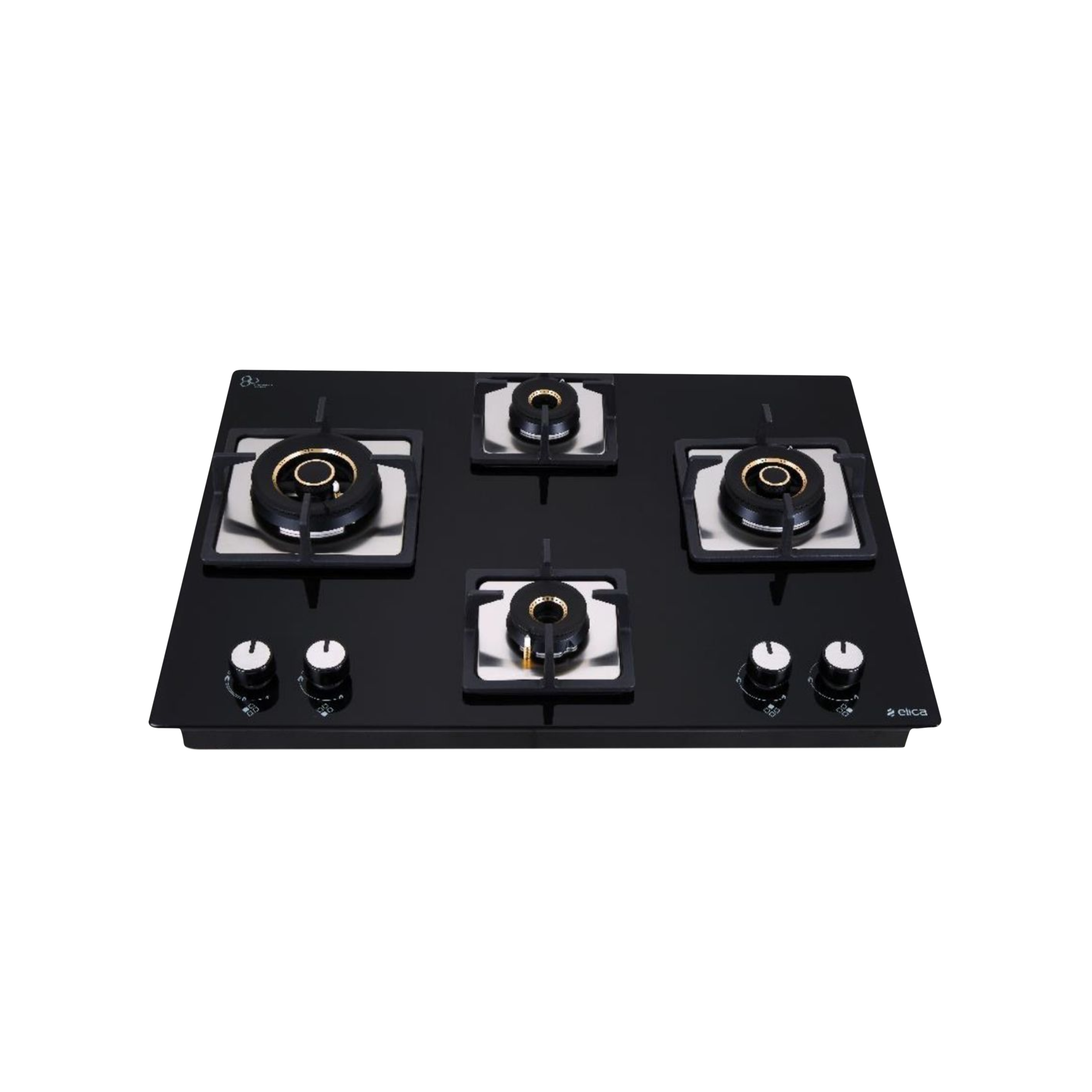 Elica FLEXI MFC AB 470 MT Toughened Glass Top 4 Burner Automatic Electric Hob (Cast Iron Grid, Black)_1