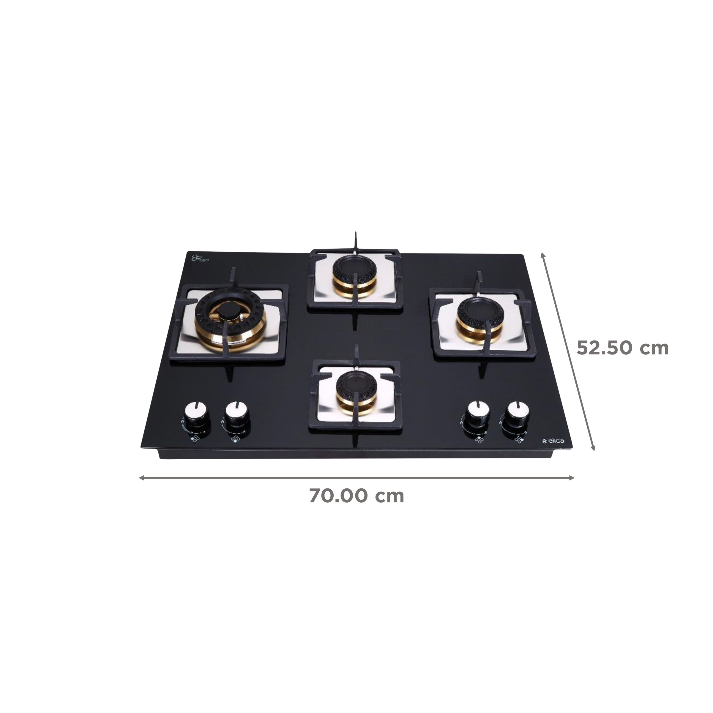 Elica FLEXI MFC FB 470 SWIRL Toughened Glass Top 4 Burner Automatic Electric Hob (Cast Iron Grid, Black)_2