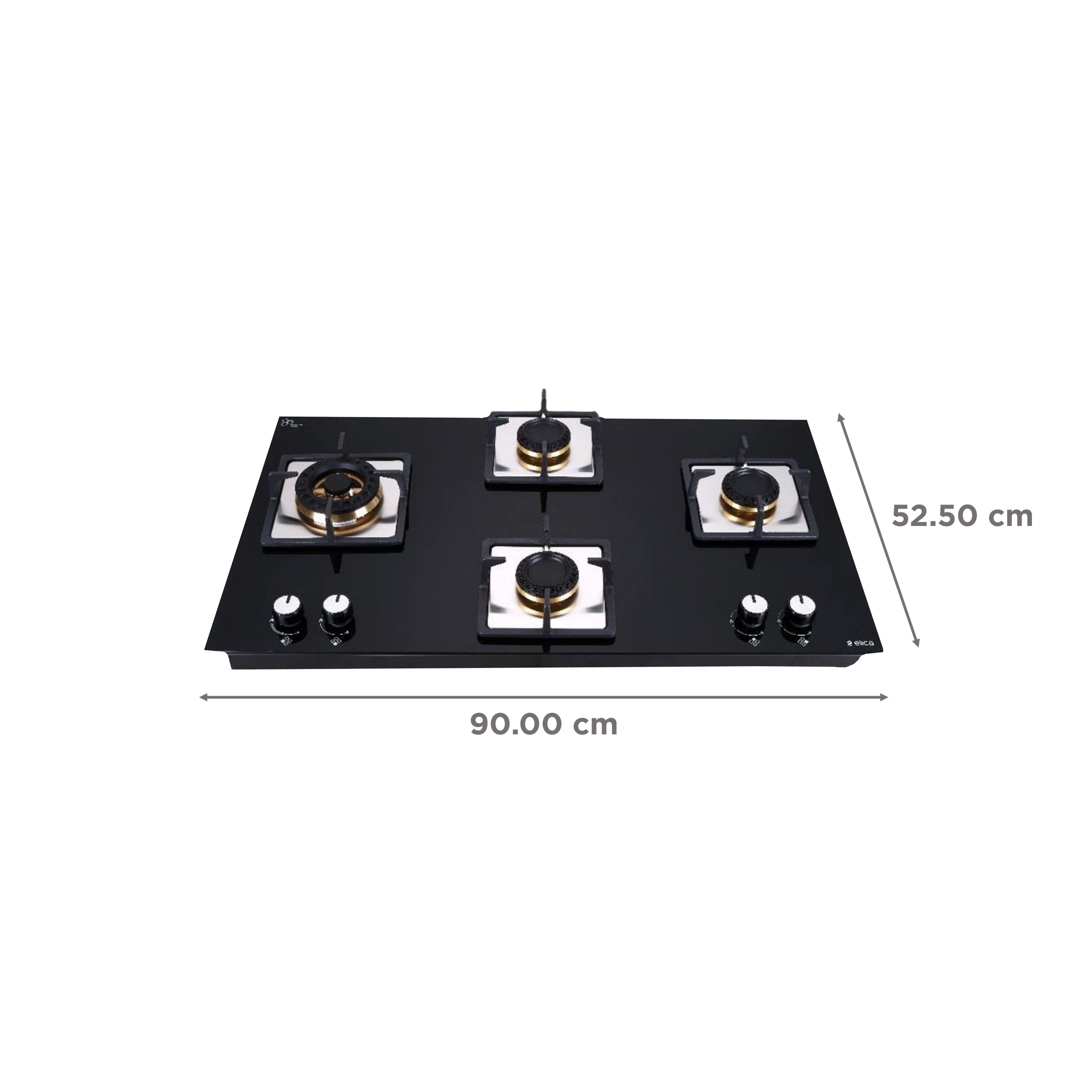 Elica FLEXI MFC FB 491 SWIRL Toughened Glass Top 4 Burner Automatic Electric Hob (Cast Iron Grid, Black)_2