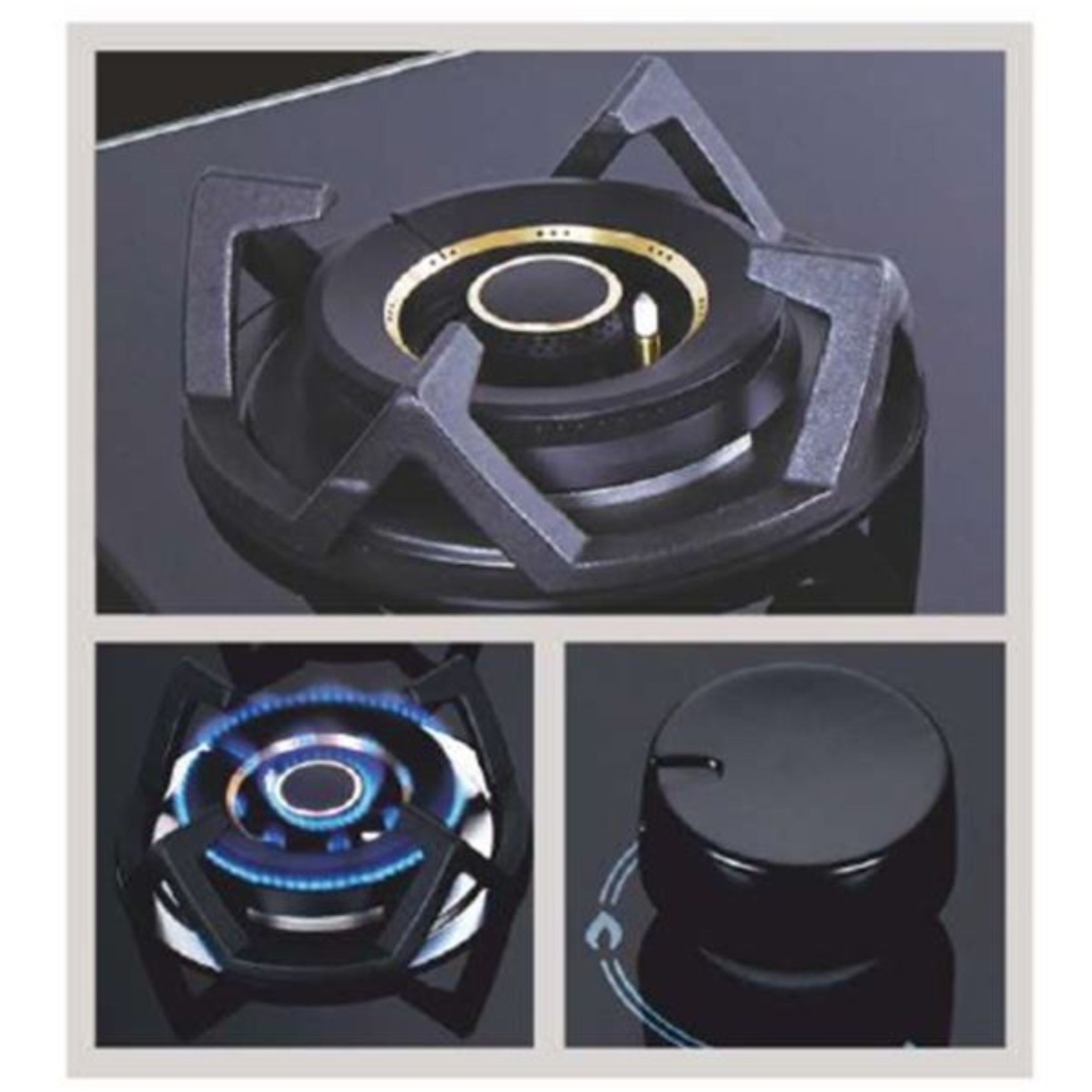 Elica CLASSIC FLEXI AB MFC 5B 91 MT Glass Top 5 Burner Automatic Electric Hob (Cast Iron Grid, Black)_4