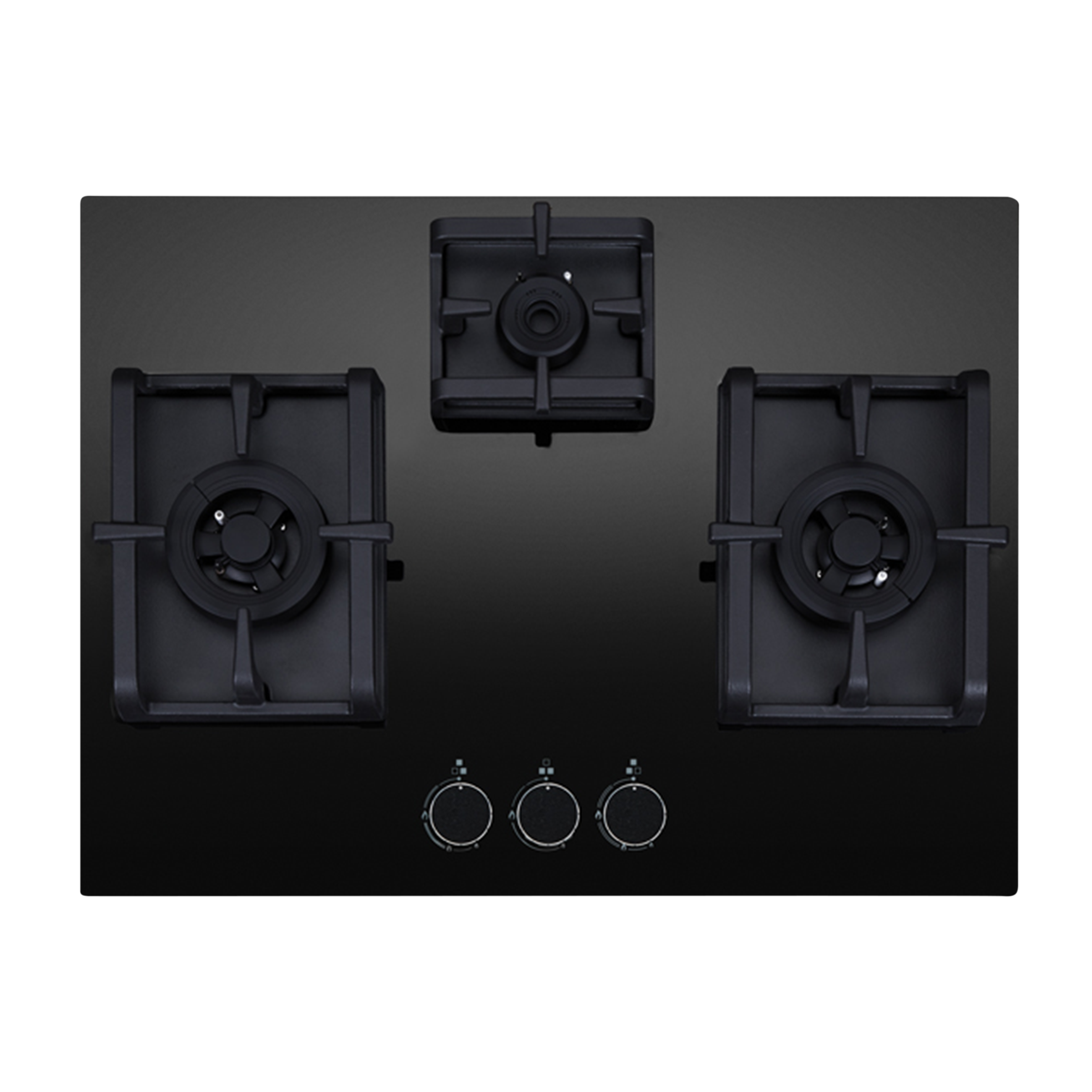 Elica Flexi Pro MAX AB MFC 3B 70 DX Glass Top 3 Burner Automatic Electric Hob (Round Metallic Knob, Black)_1