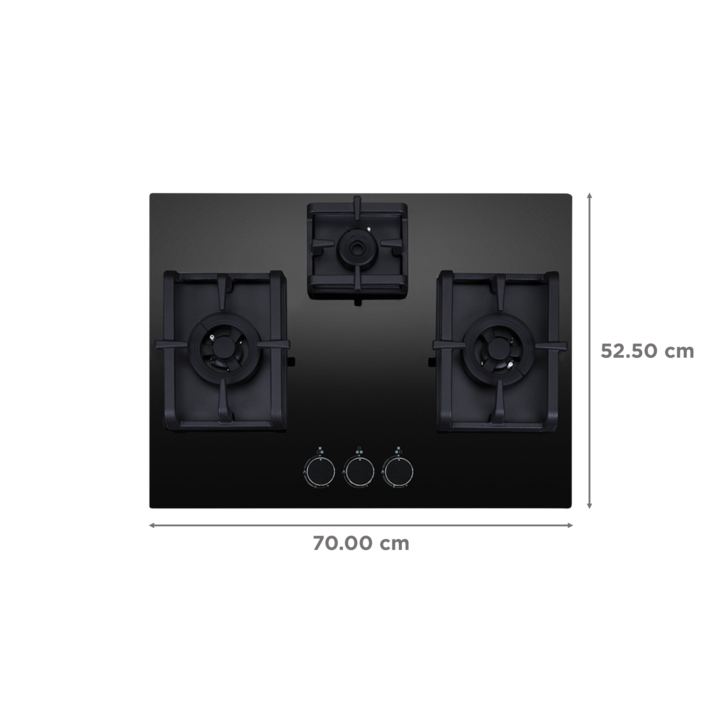 Elica Flexi Pro MAX AB MFC 3B 70 DX Glass Top 3 Burner Automatic Electric Hob (Round Metallic Knob, Black)_2