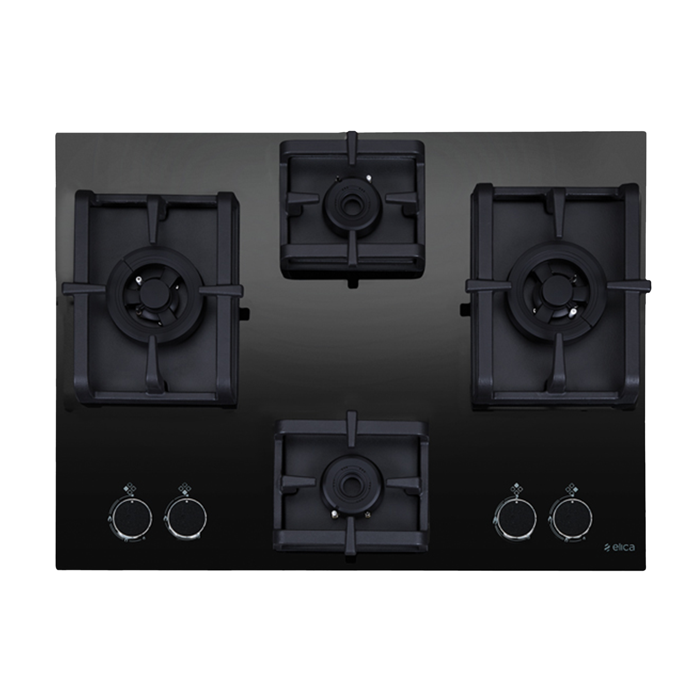 Elica Flexi Pro MAX AB MFC 4B 70 DX Glass Top 4 Burner Automatic Electric Hob (Round Metallic Knob, Black)_1