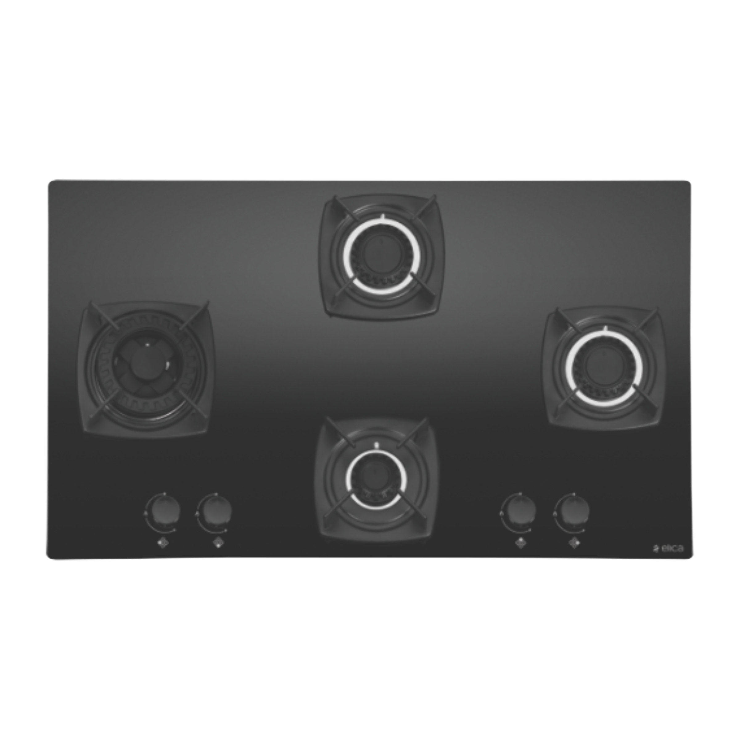 Elica DT MFC 4B 91 SWIRL Glass Top 4 Burner Automatic Electric Hob (Cast Iron Grid, Black)_1
