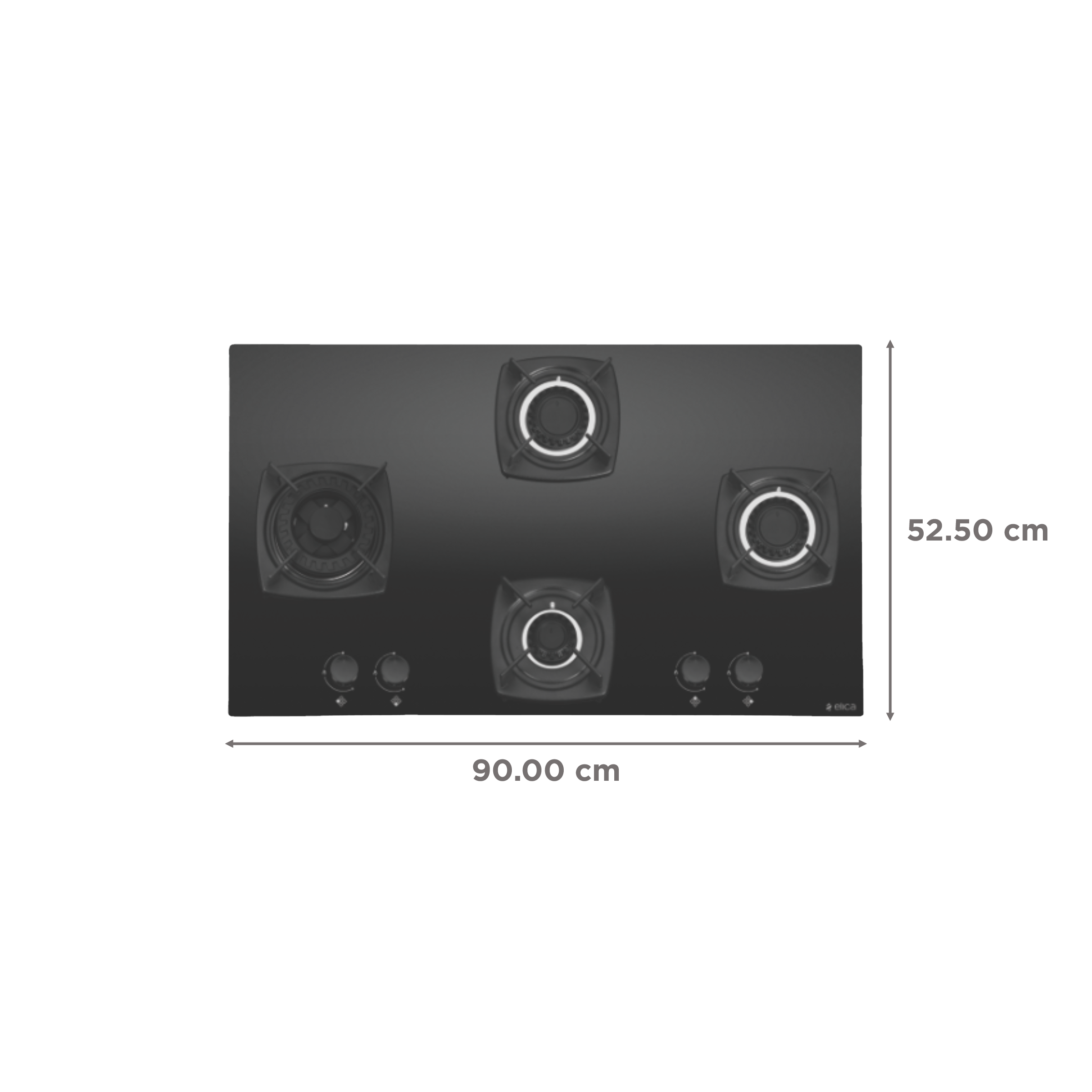 Elica DT MFC 4B 91 SWIRL Glass Top 4 Burner Automatic Electric Hob (Cast Iron Grid, Black)_2