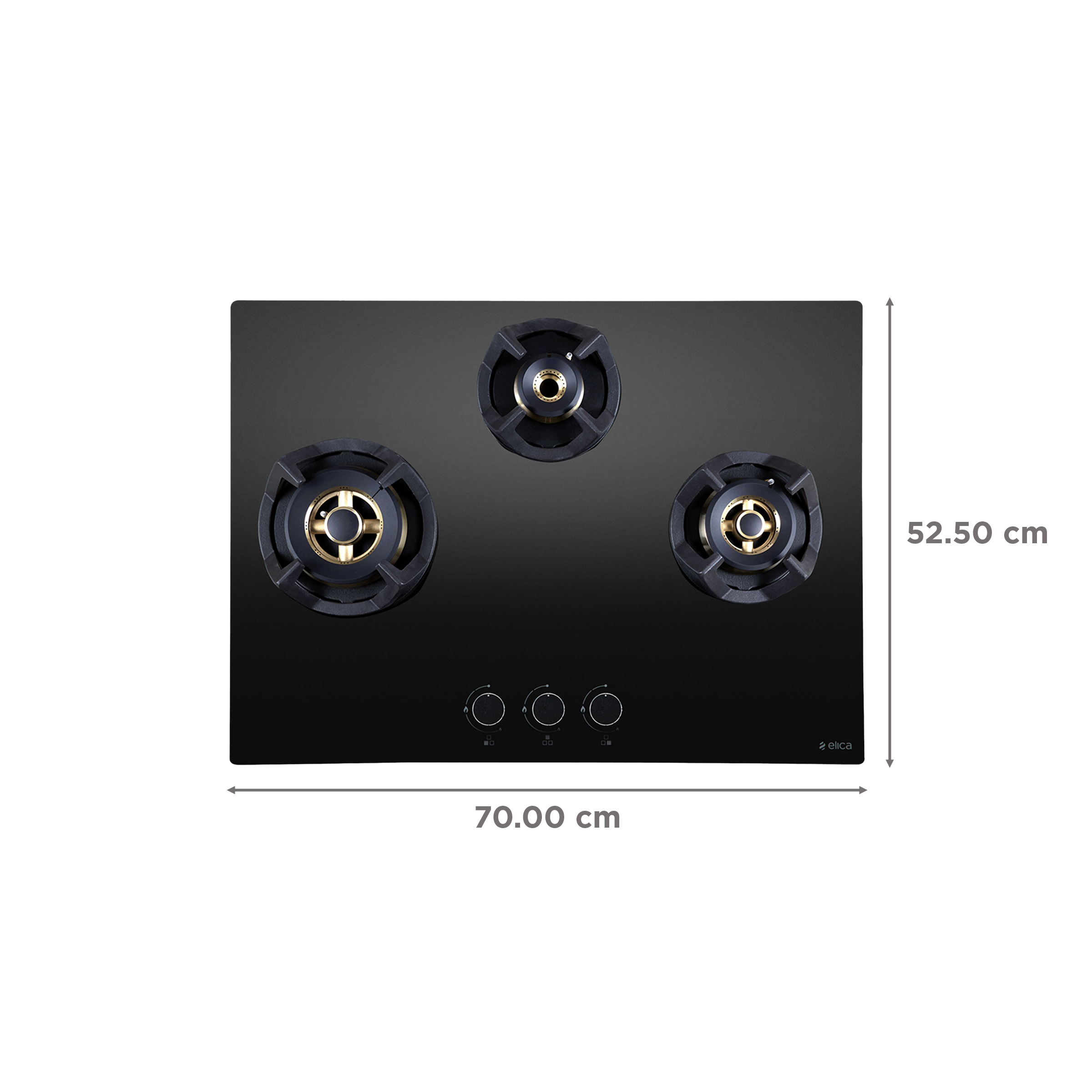 Elica CLASSIC FB MFC 3B 70 MT Glass Top 3 Burner Automatic Electric Hob (Cast Iron Support, Black)_2