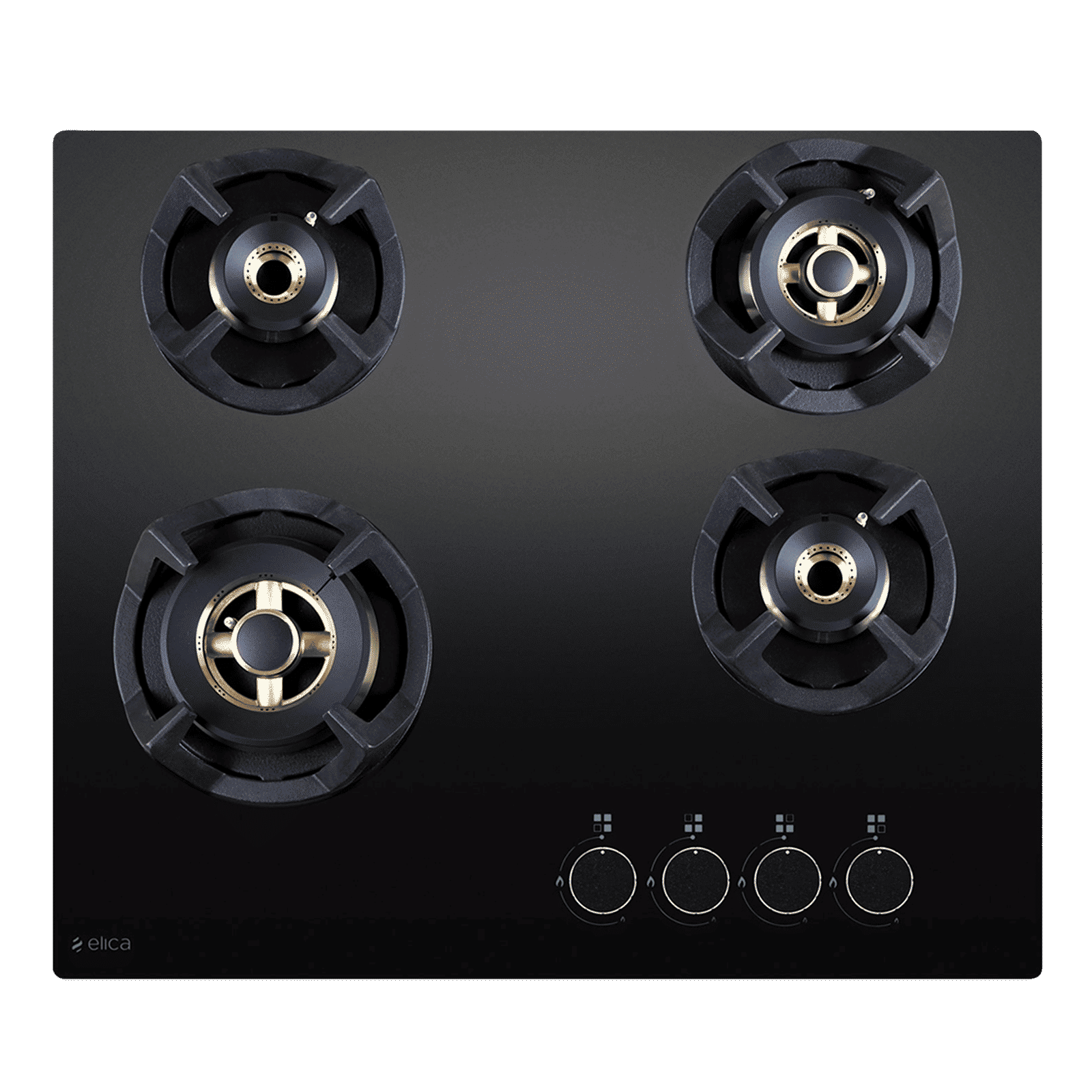 Elica CLASSIC FB MFC 4B 60 MT Glass Top 4 Burner Automatic Electric Hob (Cast Iron Support, Black)_1