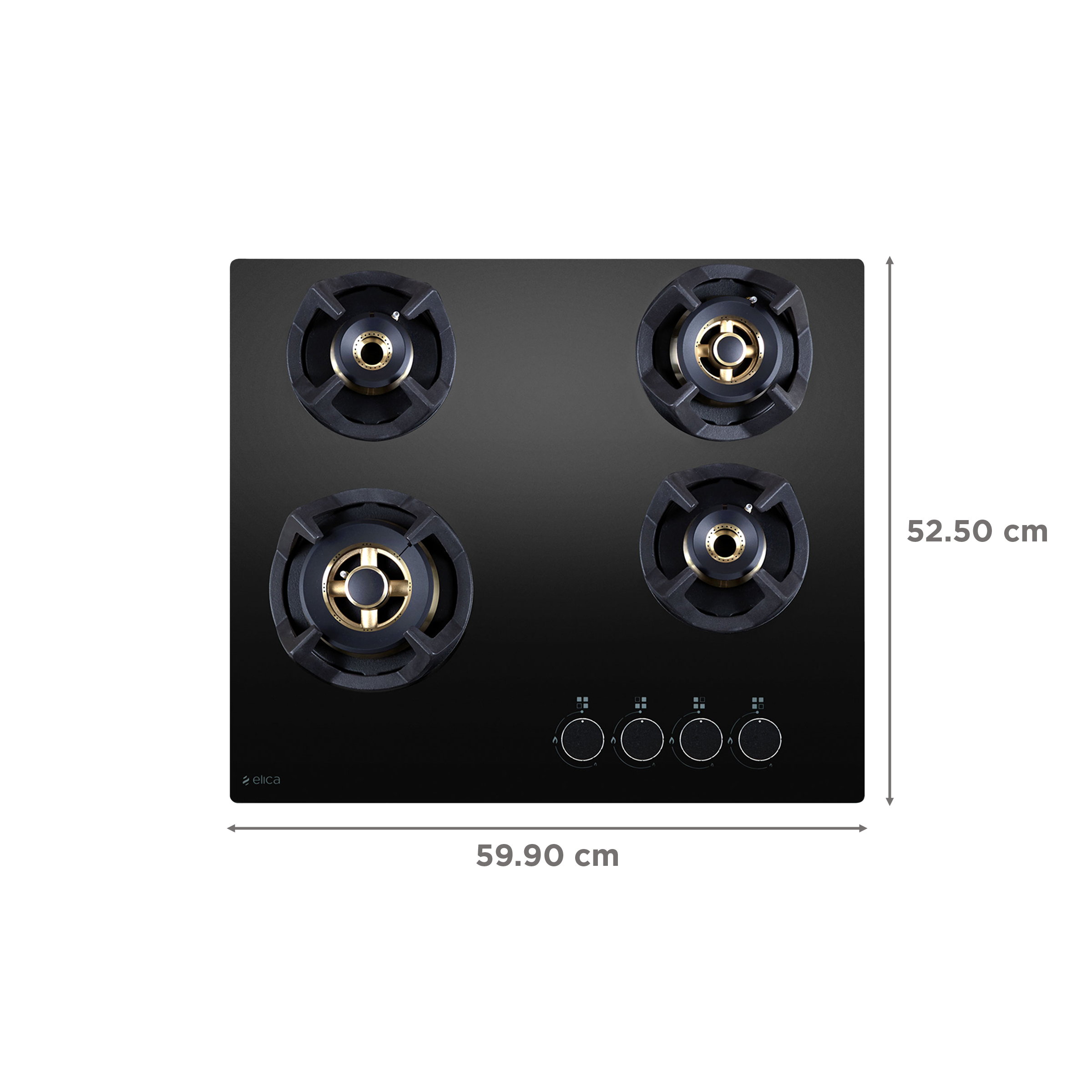 Elica CLASSIC FB MFC 4B 60 MT Glass Top 4 Burner Automatic Electric Hob (Cast Iron Support, Black)_2