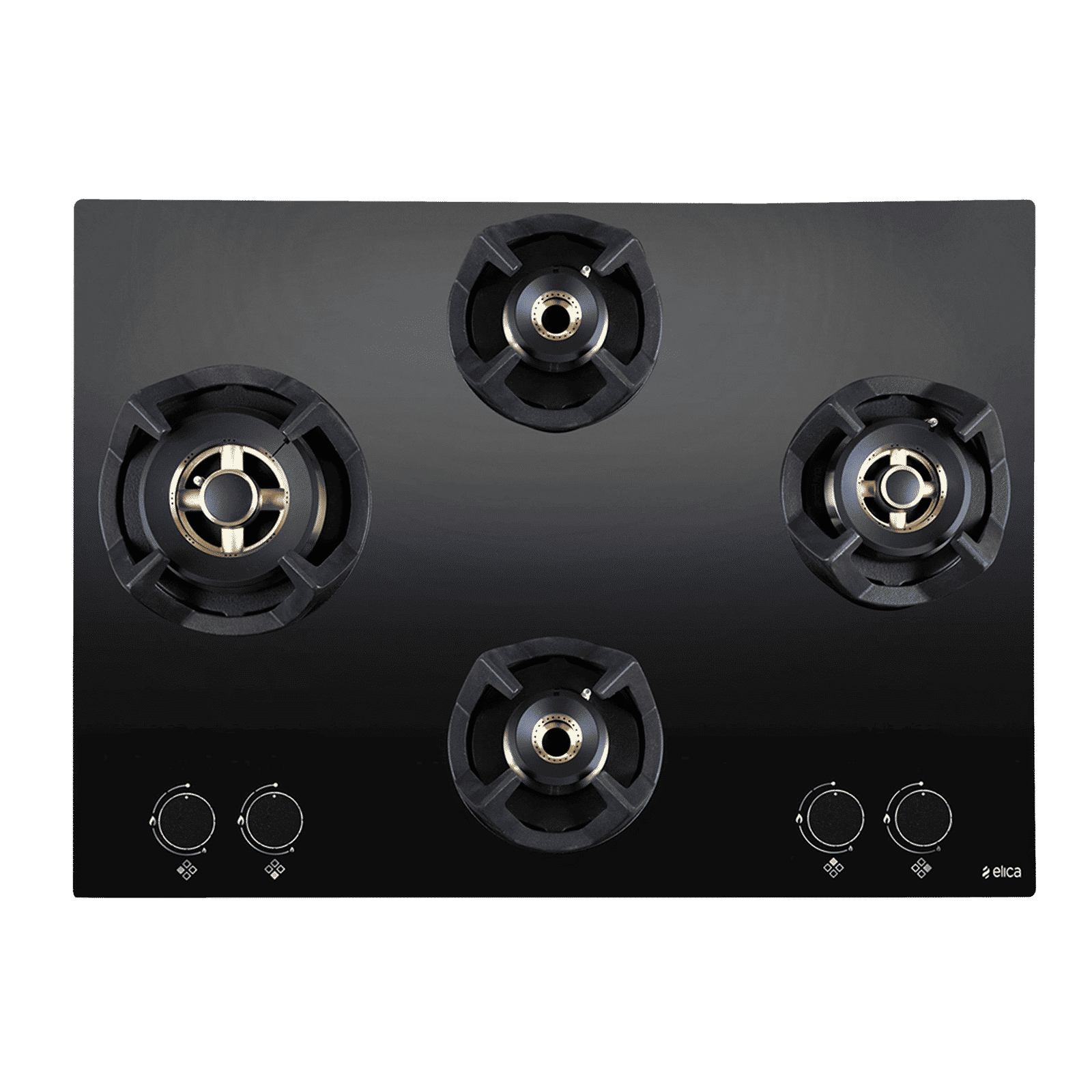 Elica CLASSIC FB MFC 4B 70 MT Glass Top 4 Burner Automatic Electric Hob (Cast Iron Support, Black)_1