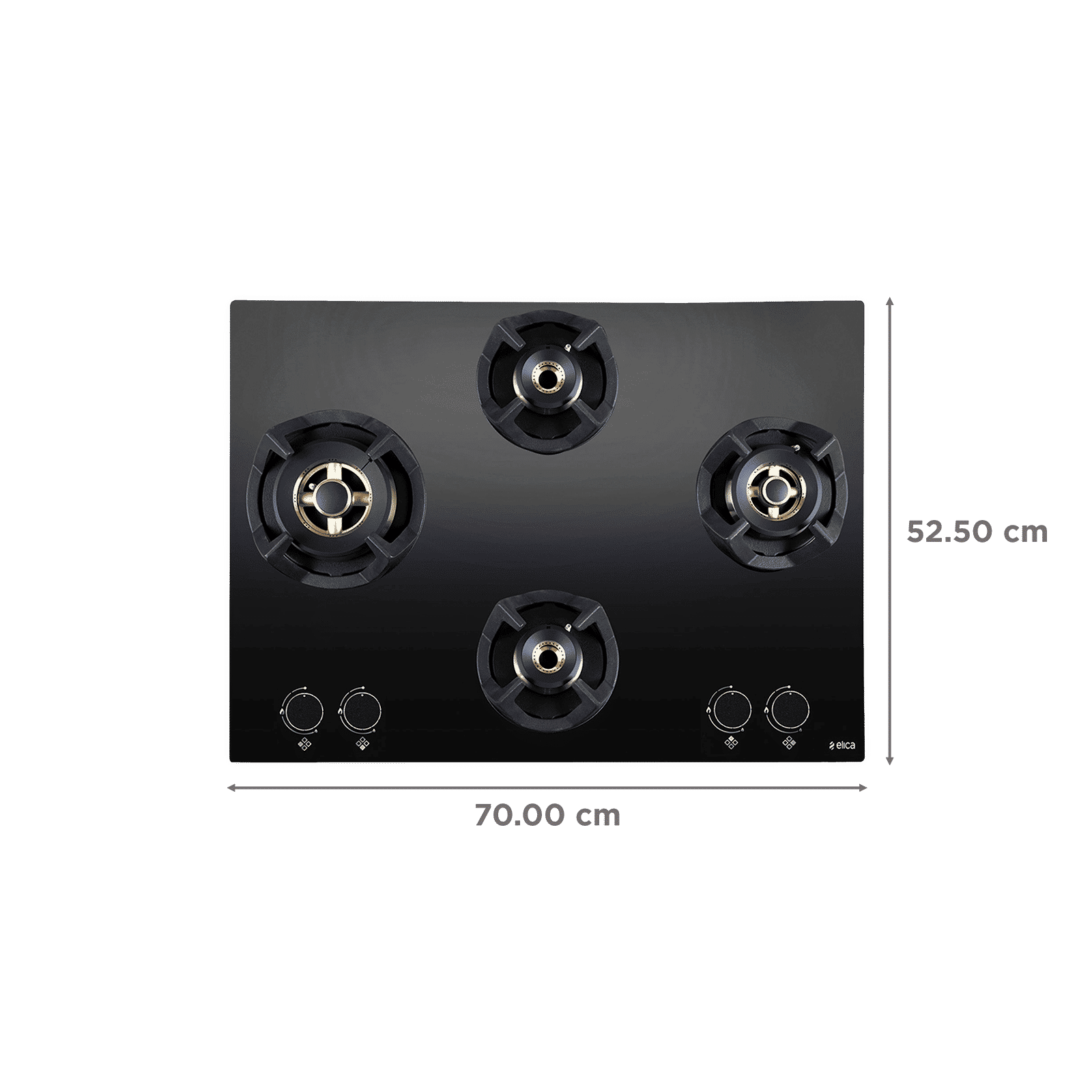 Elica CLASSIC FB MFC 4B 70 MT Glass Top 4 Burner Automatic Electric Hob (Cast Iron Support, Black)_2
