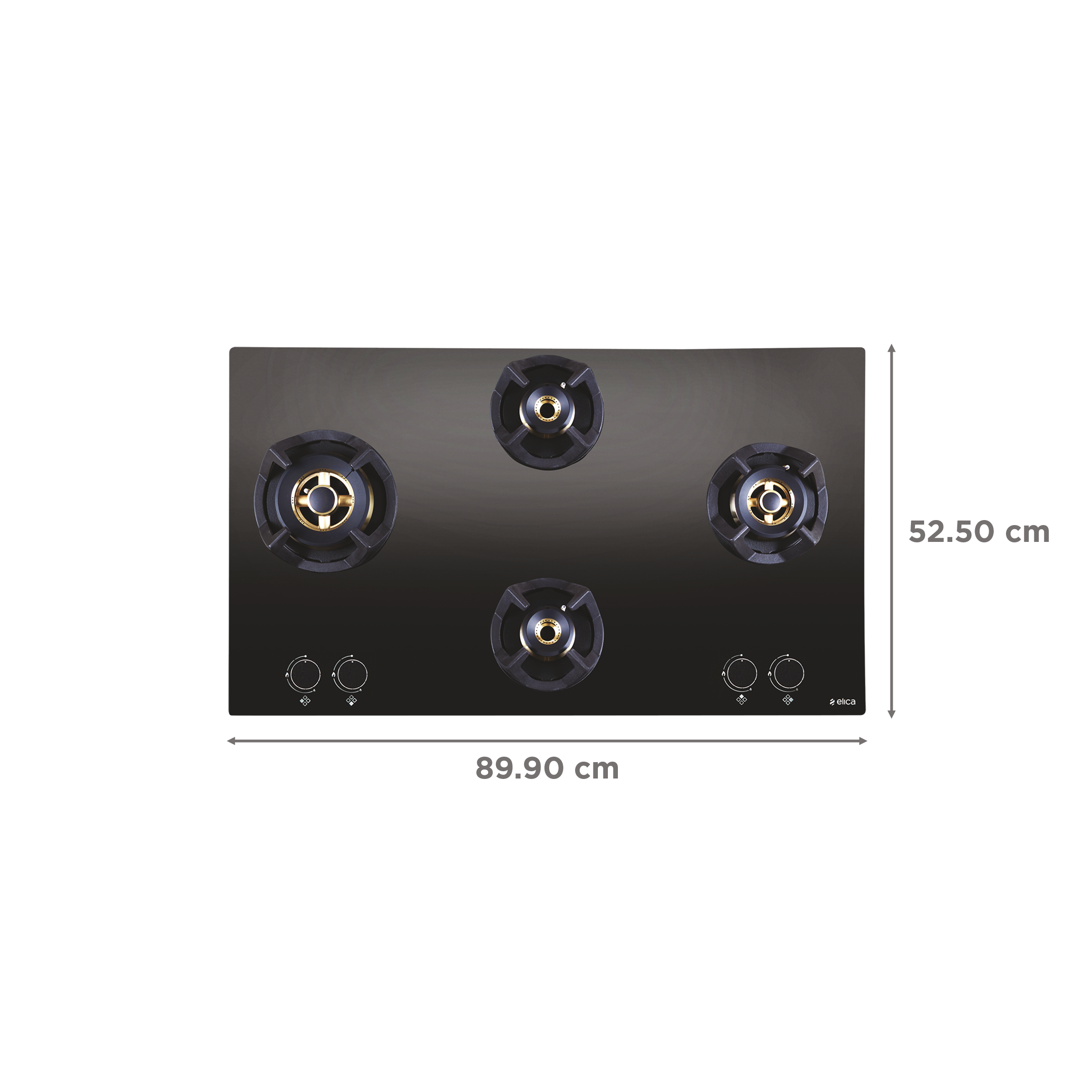 Elica CLASSIC FB MFC 4B 91 MT Glass Top 4 Burner Automatic Electric Hob (Cast Iron Support, Black)_2
