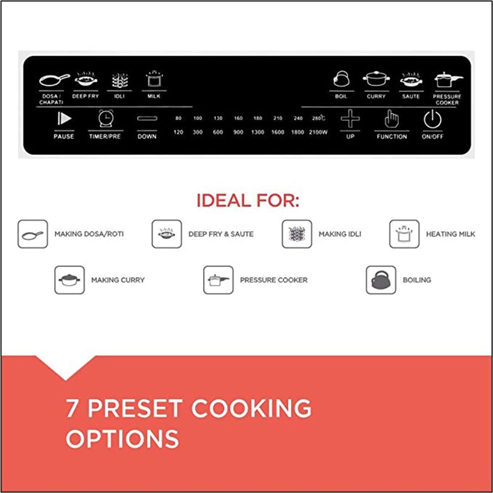 Black & Decker 2100W Induction Cooktop with 7 Preset Menus Black & Decker 2100W Induction Cooktop with 7 Preset Menus_4