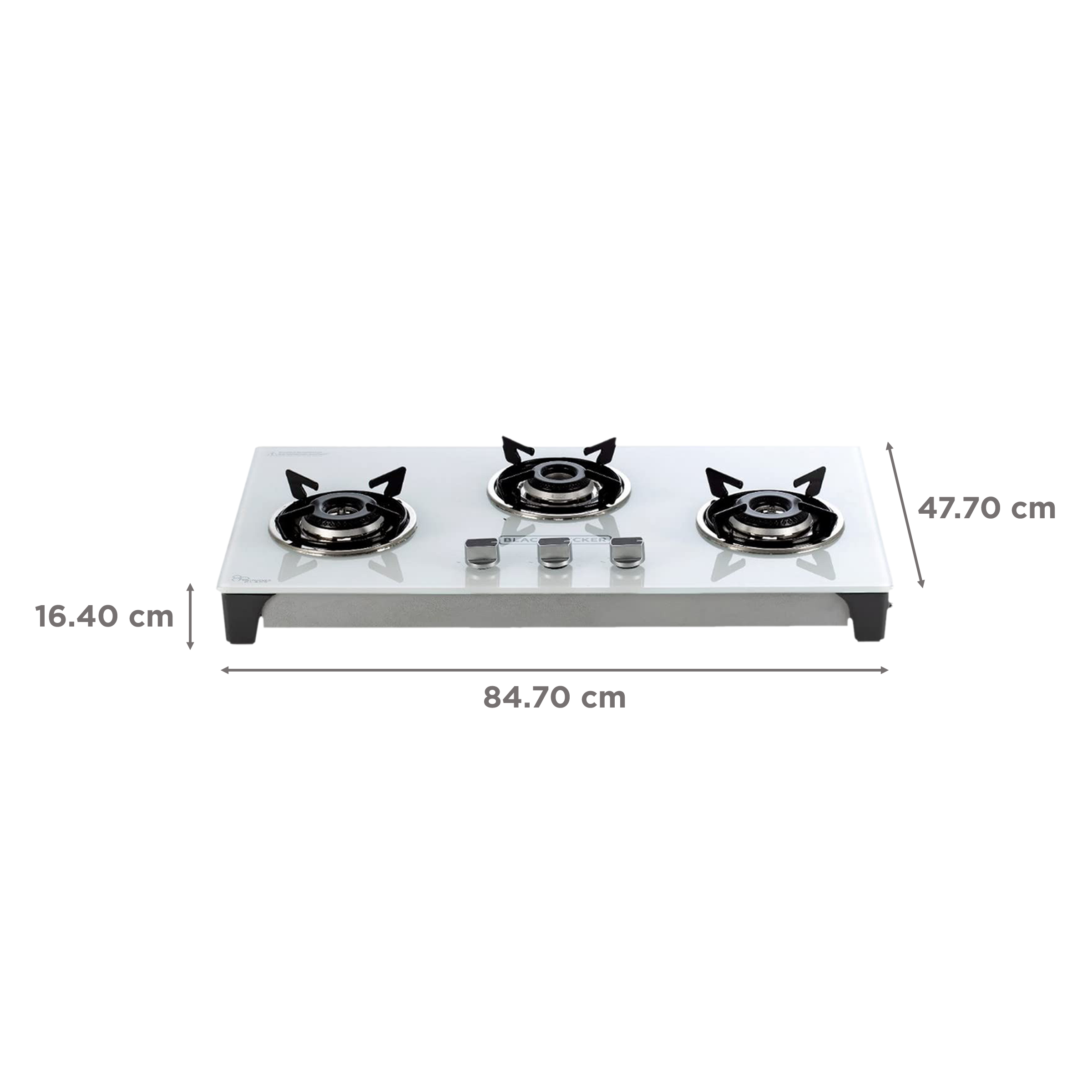 Black & Decker Toughened Glass Top 3 Burner Automatic Gas Stove (Skid-Proof Legs, White)_2