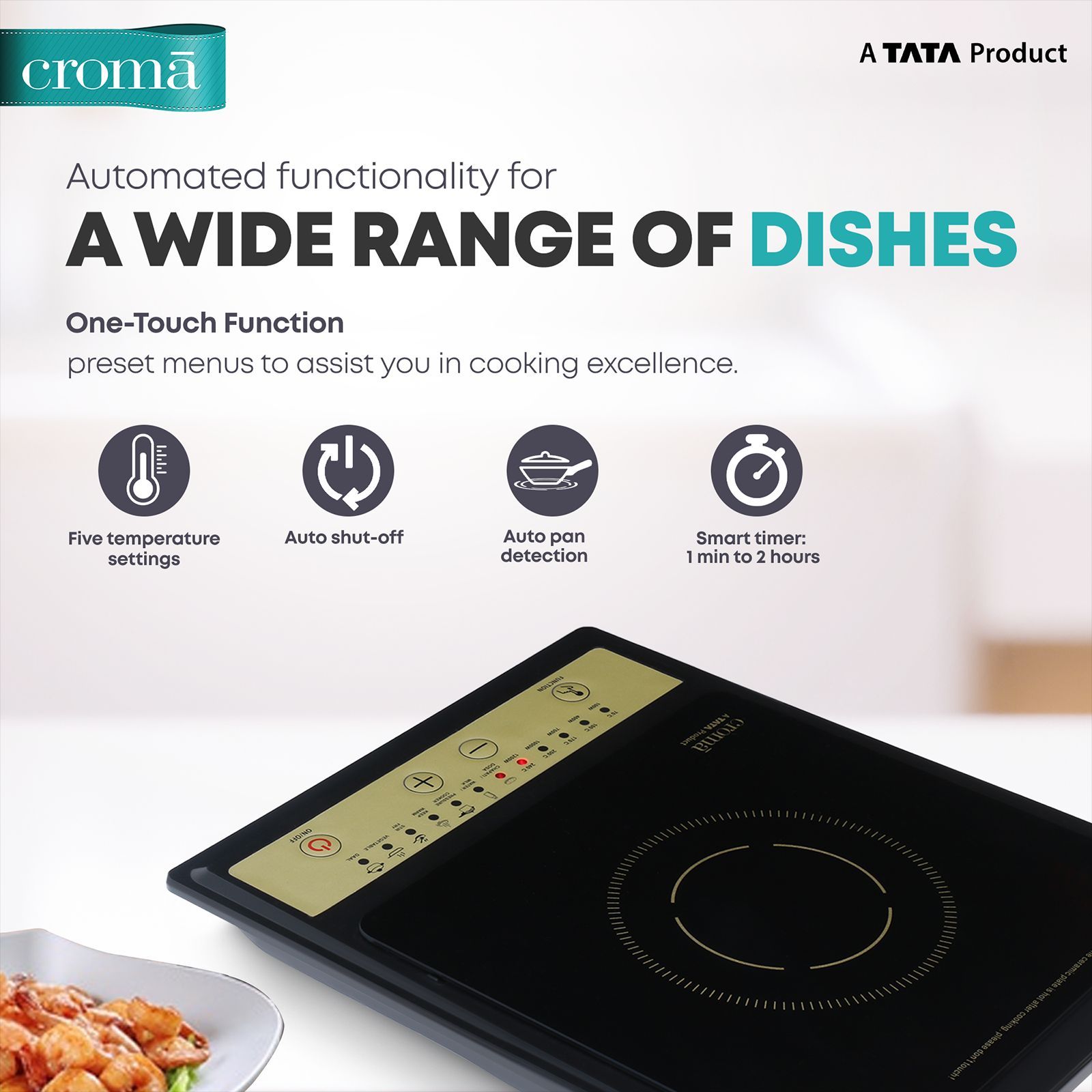 Croma 1200W Induction Cooktop with 7 Preset Menus Croma 1200W Induction Cooktop with 7 Preset Menus_5