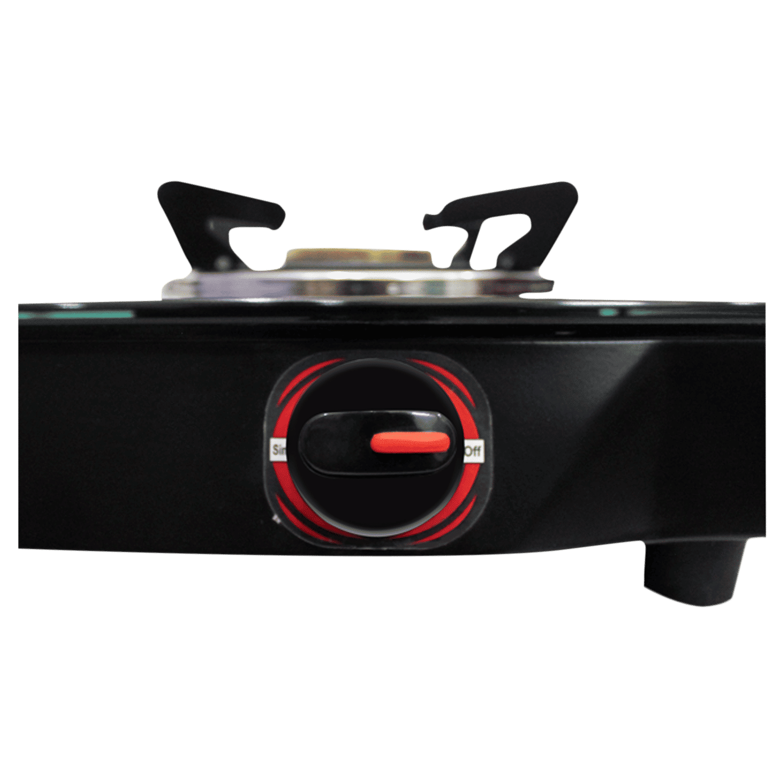 Singer Maxiflare Toughened Glass Top 2 Burner Manual Gas Stove (Powder Coated Pan Support, Black)_5