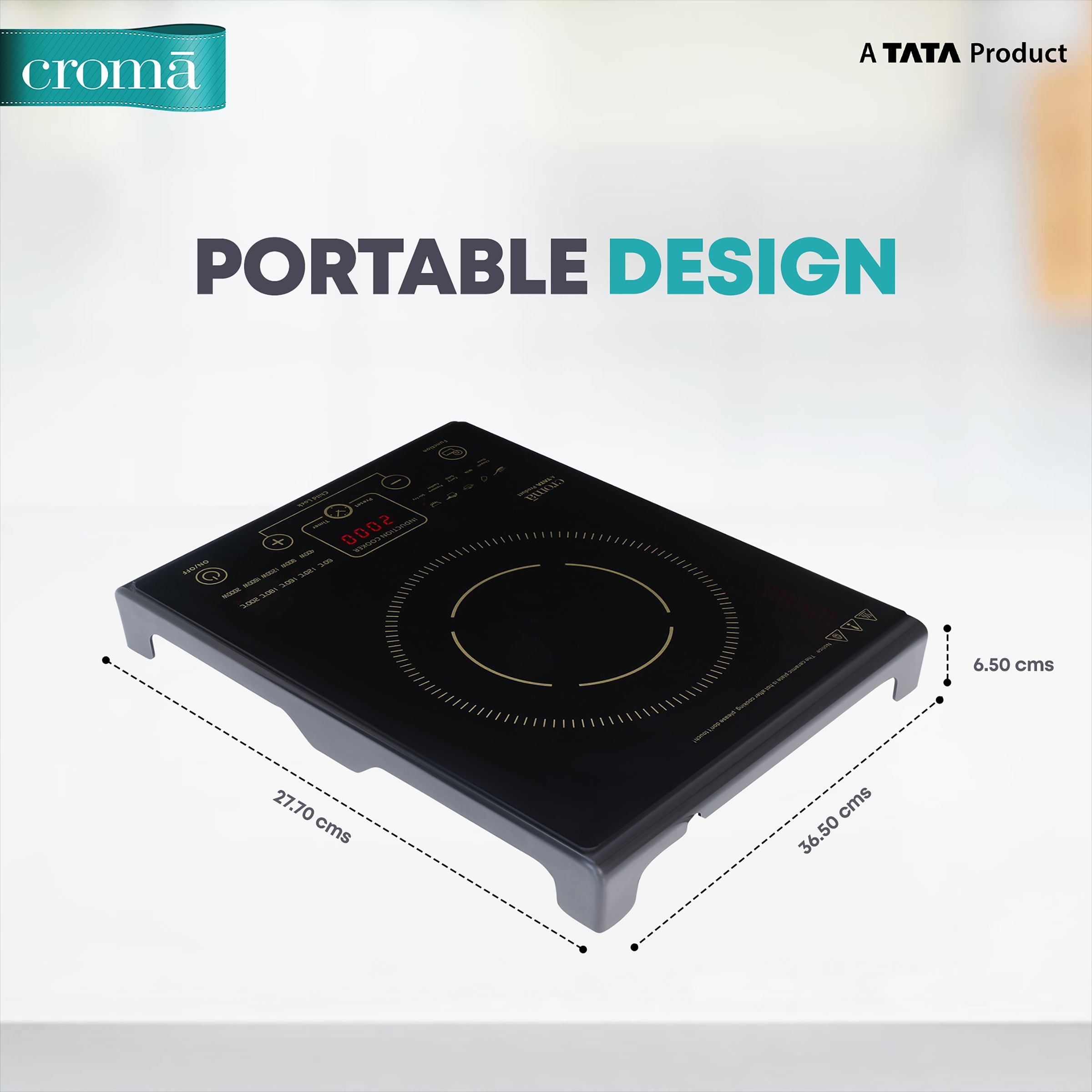 Croma 2000W Induction Cooktop with 5 Preset Menus_10