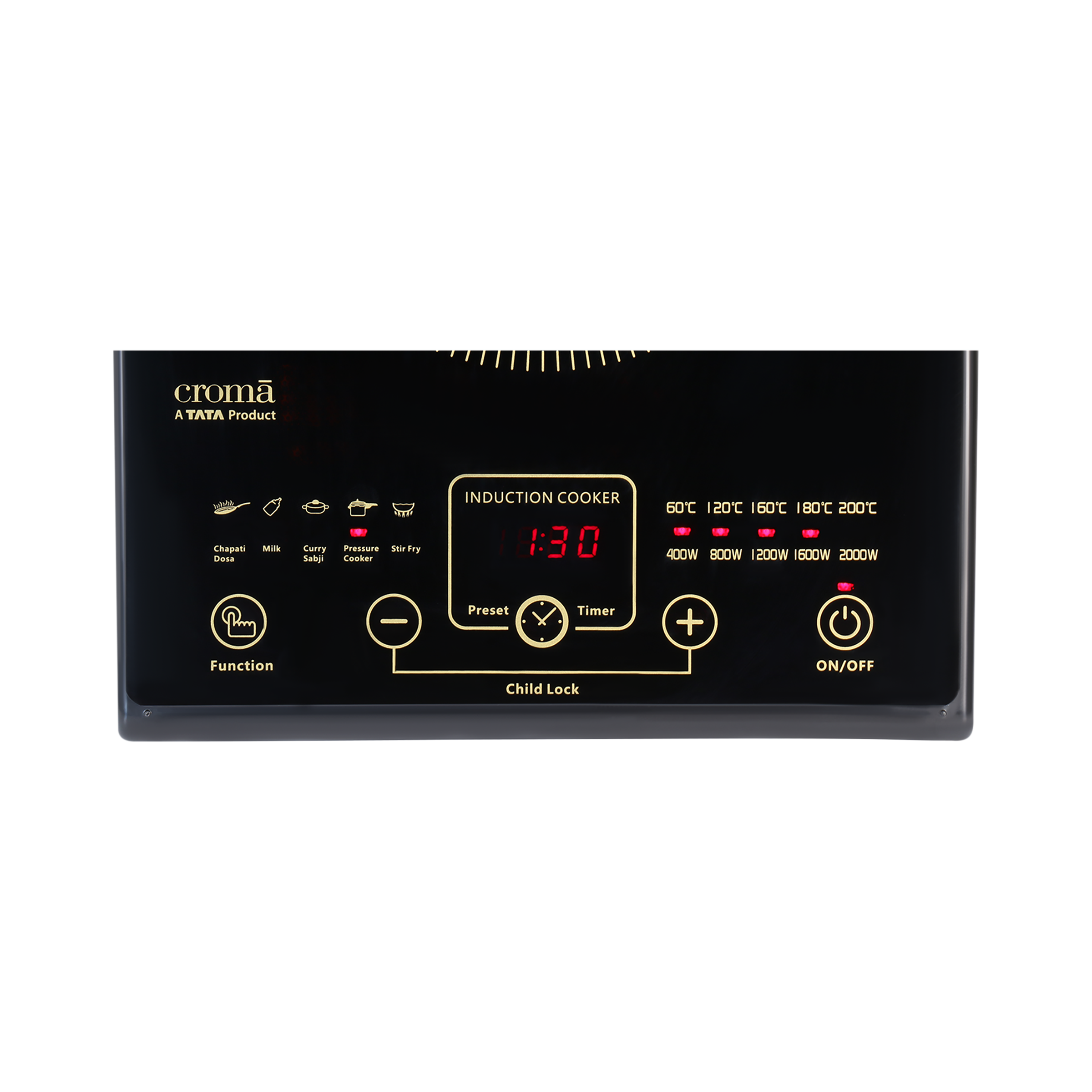 Croma 2000W Induction Cooktop with 5 Preset Menus_5
