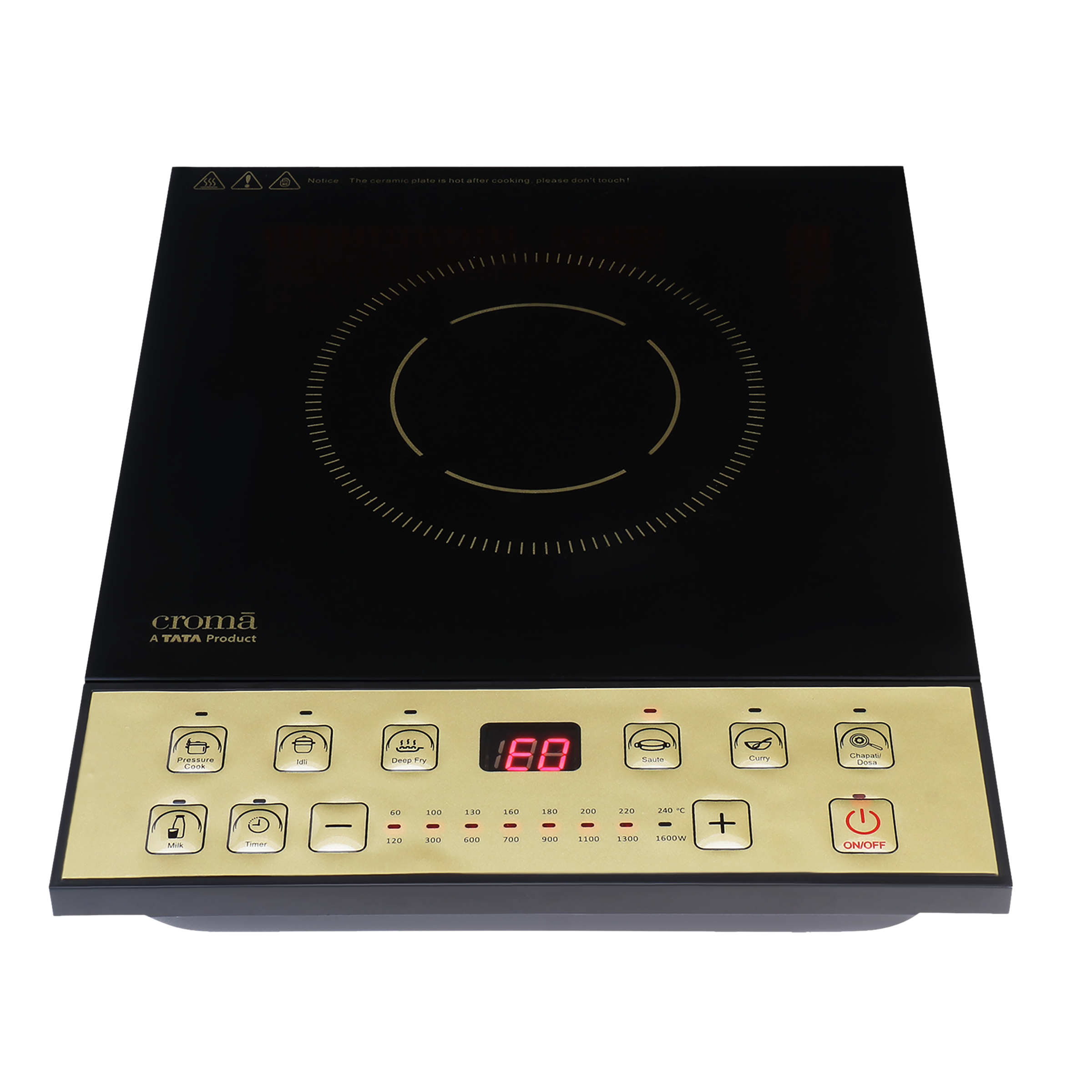 Croma 1600W Induction Cooktop with 7 Preset Menus_1
