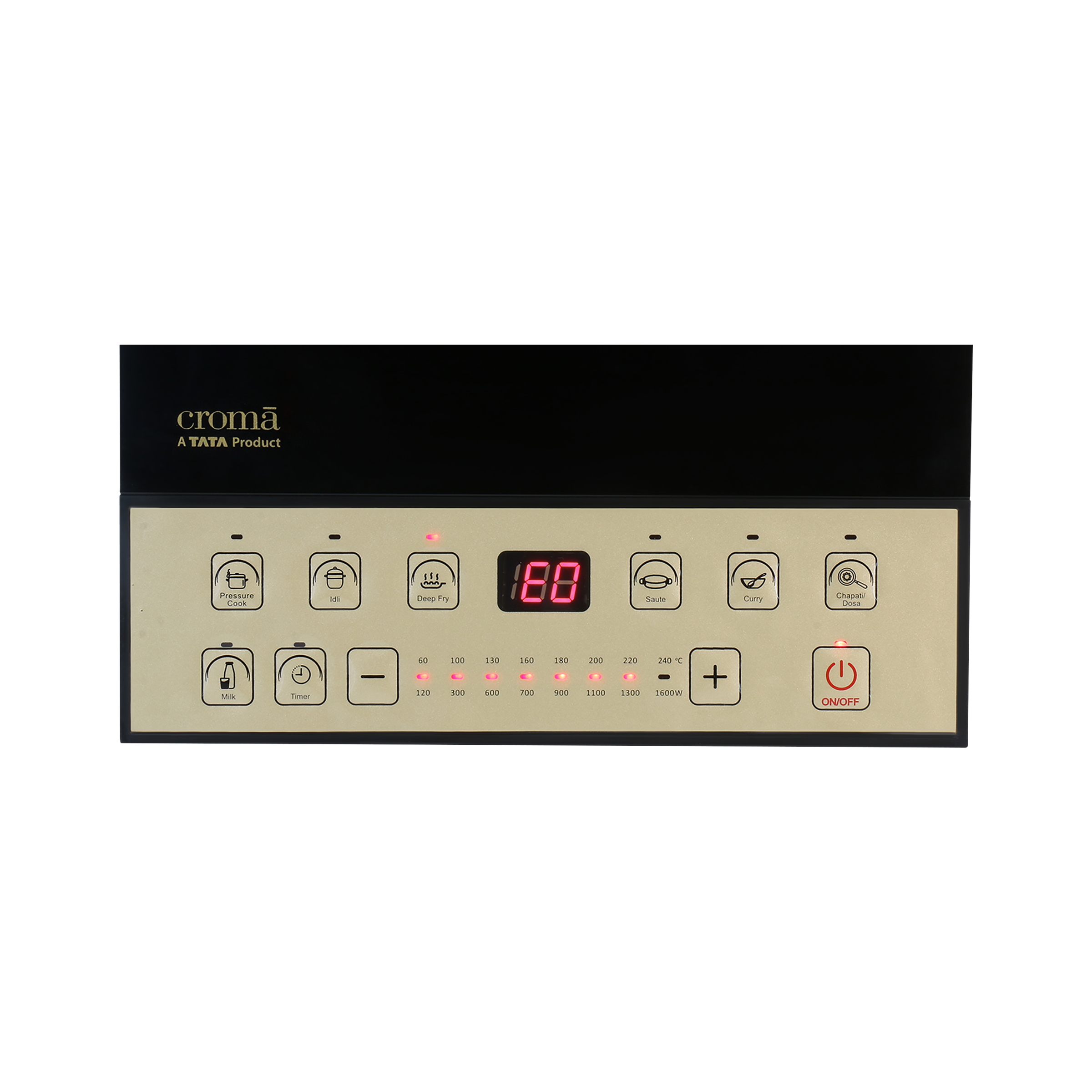 Croma 1600W Induction Cooktop with 7 Preset Menus_5