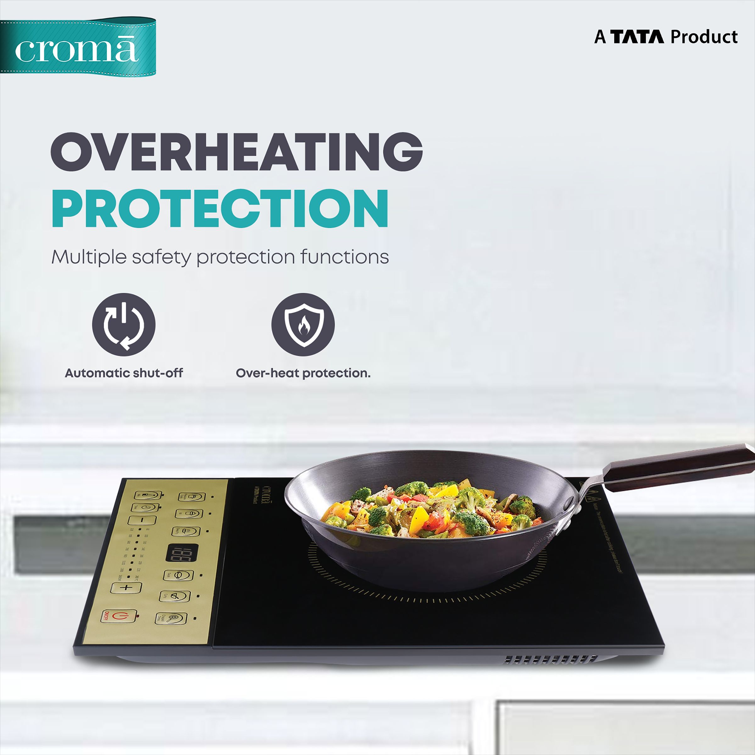 Croma 1600W Induction Cooktop with 7 Preset Menus_6