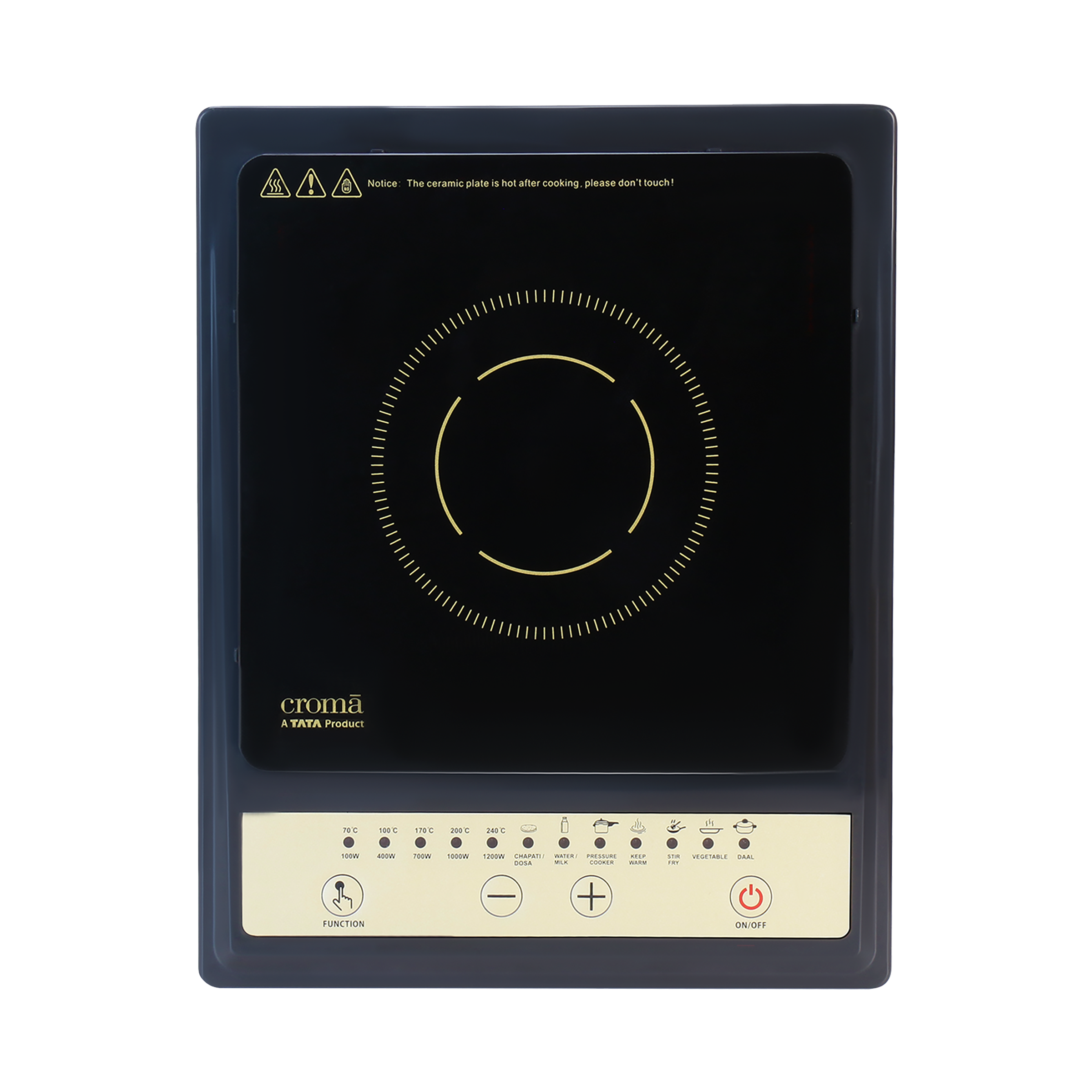 Croma 1200W Induction Cooktop with 7 Preset Menus_1