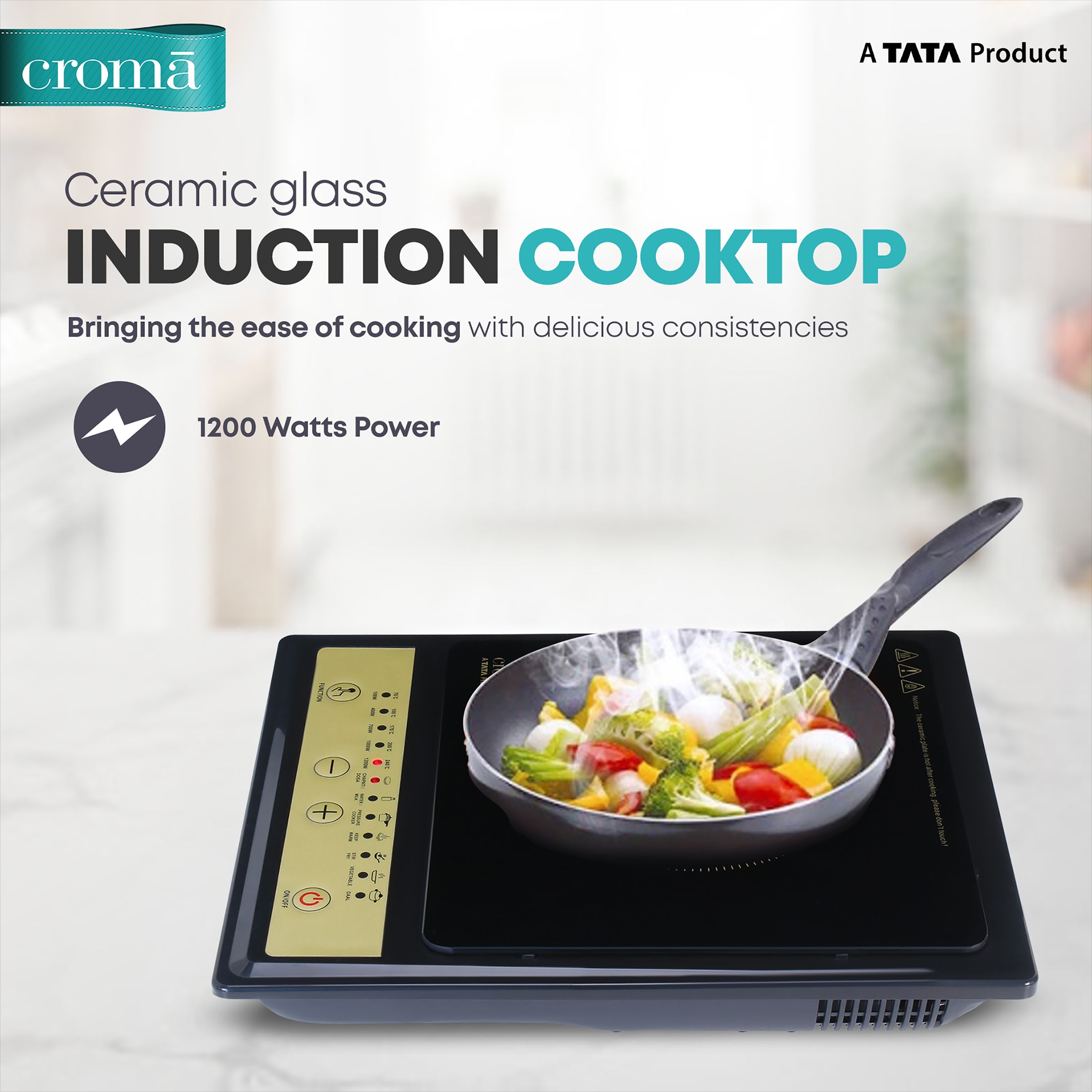 Croma 1200W Induction Cooktop with 7 Preset Menus_6