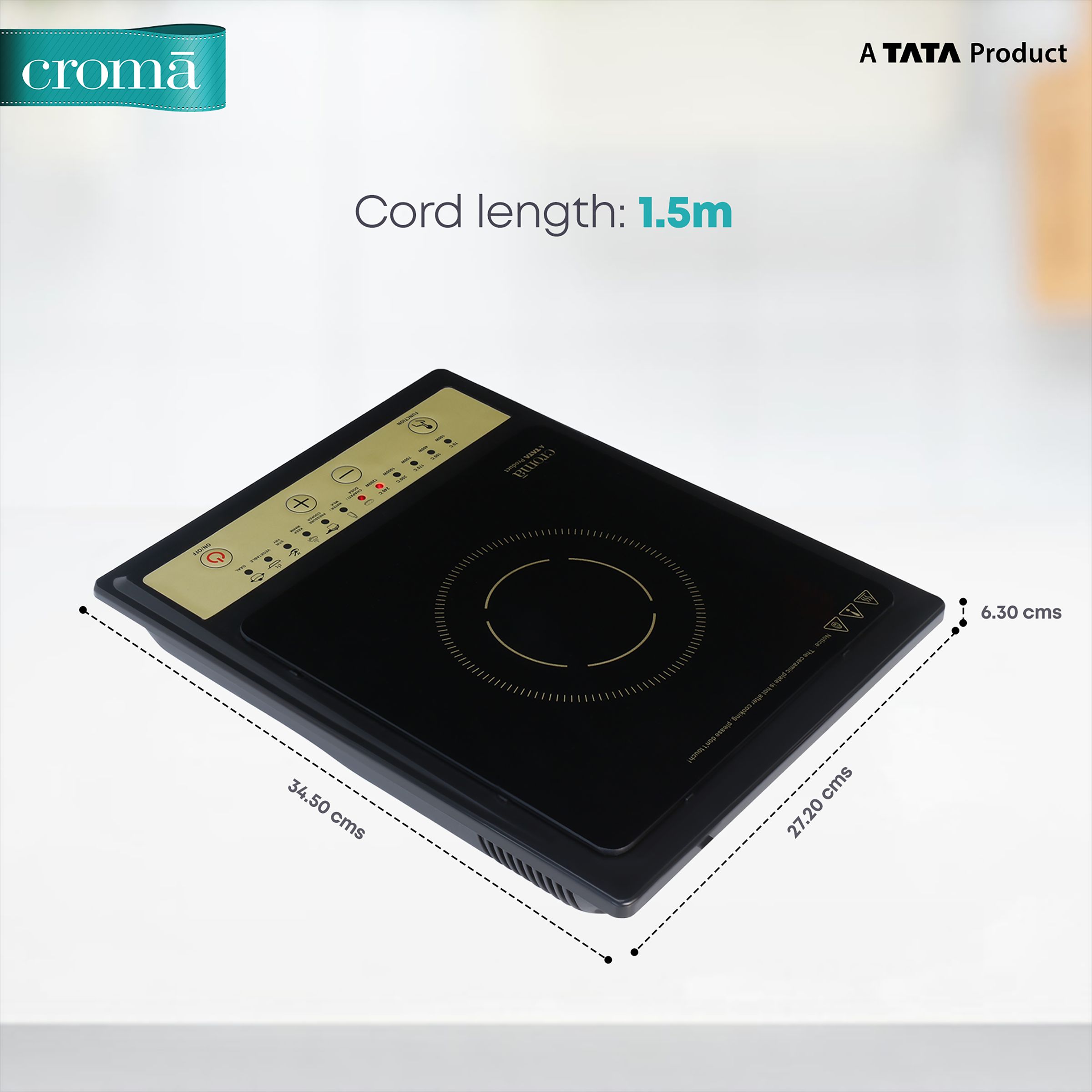 Croma 1200W Induction Cooktop with 7 Preset Menus_7