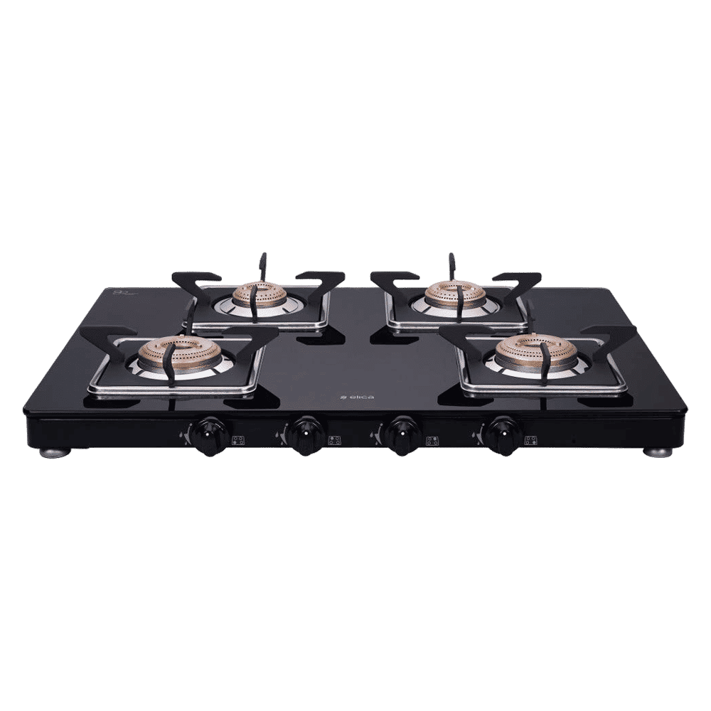 Elica 694 CT VETRO SLIMLINE SPF 2J AI Glass Top 4 Burner Automatic Gas Stove (Square Euro Coated Grids, Black) Elica 694 CT VETRO SLIMLINE SPF 2J AI Glass Top 4 Burner Automatic Gas Stove (Square Euro Coated Grids, Black)_4