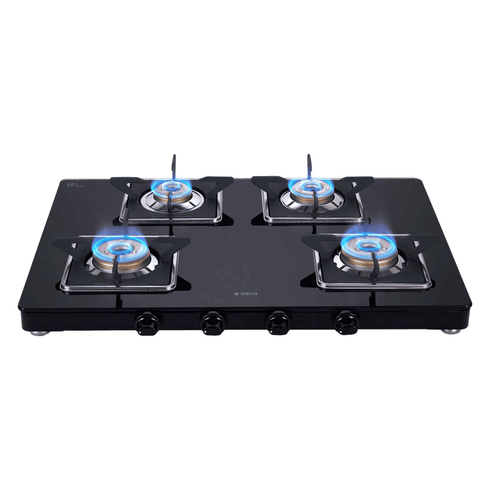 Elica 694 CT VETRO SLIMLINE SPF 2J AI Glass Top 4 Burner Automatic Gas Stove (Square Euro Coated Grids, Black) Elica 694 CT VETRO SLIMLINE SPF 2J AI Glass Top 4 Burner Automatic Gas Stove (Square Euro Coated Grids, Black)_5