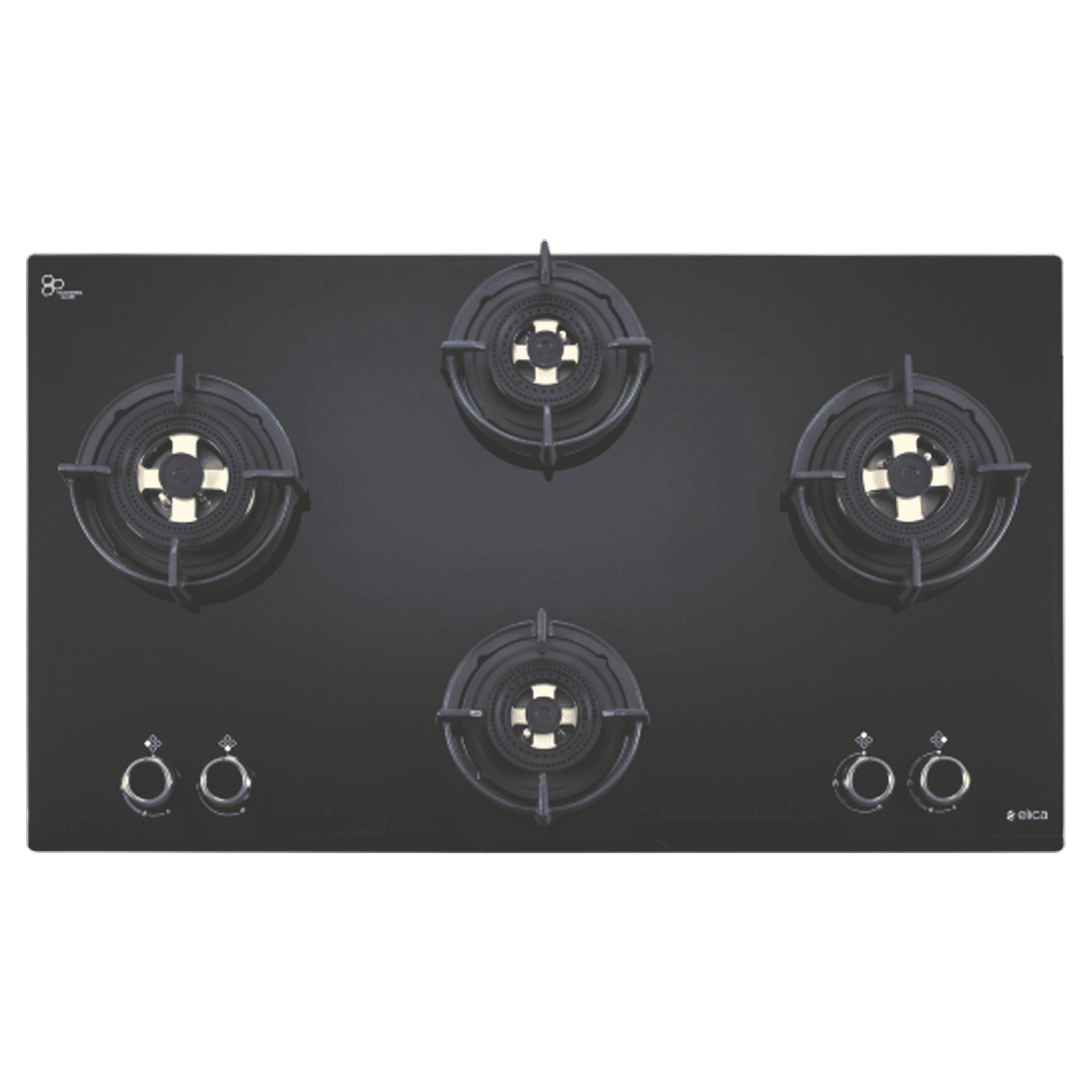 Elica FLEXI DFS FB 4B 70 TX Glass Top 4 Burner Automatic Electric Hob (Round Enamelled Grid, Black)_1