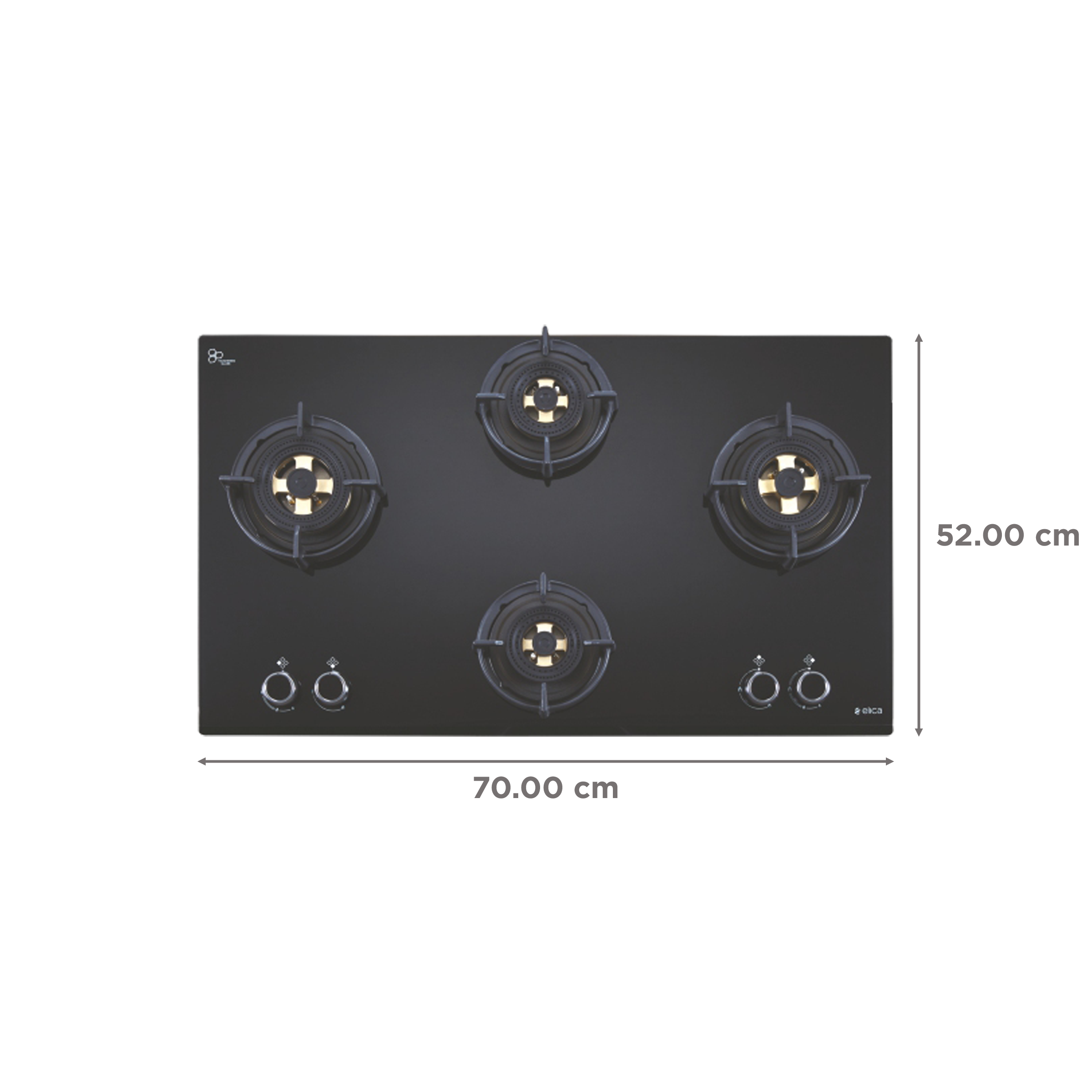 Elica FLEXI DFS FB 4B 70 TX Glass Top 4 Burner Automatic Electric Hob (Round Enamelled Grid, Black)_2