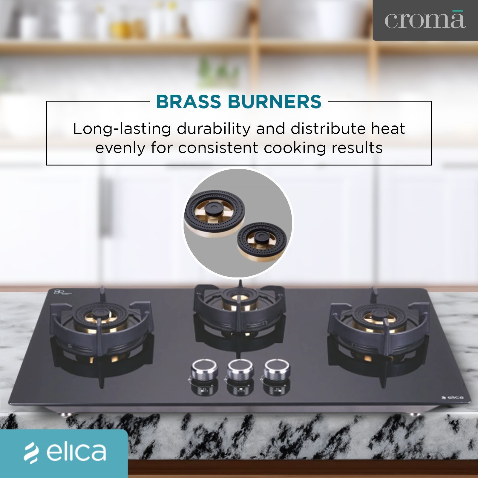 Elica FLEXI DFS FB 3B 75 DX Glass Top 3 Burner Automatic Hob (Round Enamelled Grid, Black)_8