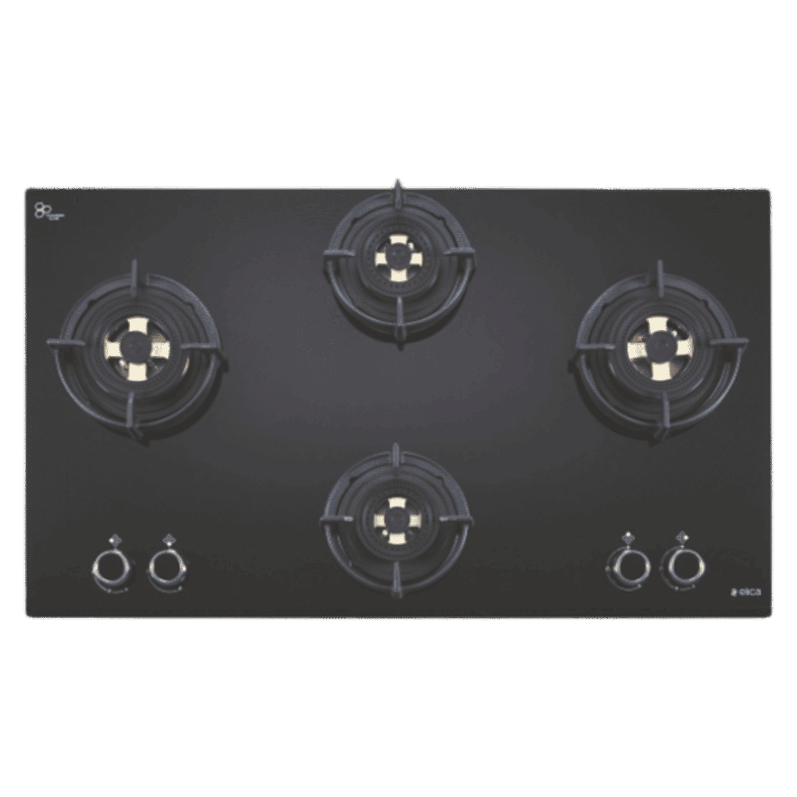Elica FLEXI DFS FB 4B 91 TX 4 Burner Automatic Electric Hob (Round Metallic Knob, Black)_1