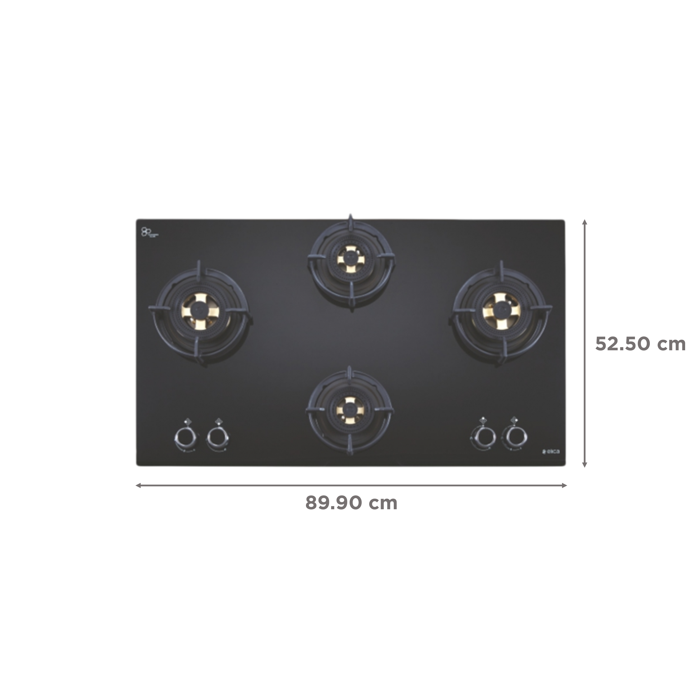 Elica FLEXI DFS FB 4B 91 TX 4 Burner Automatic Electric Hob (Round Metallic Knob, Black)_2