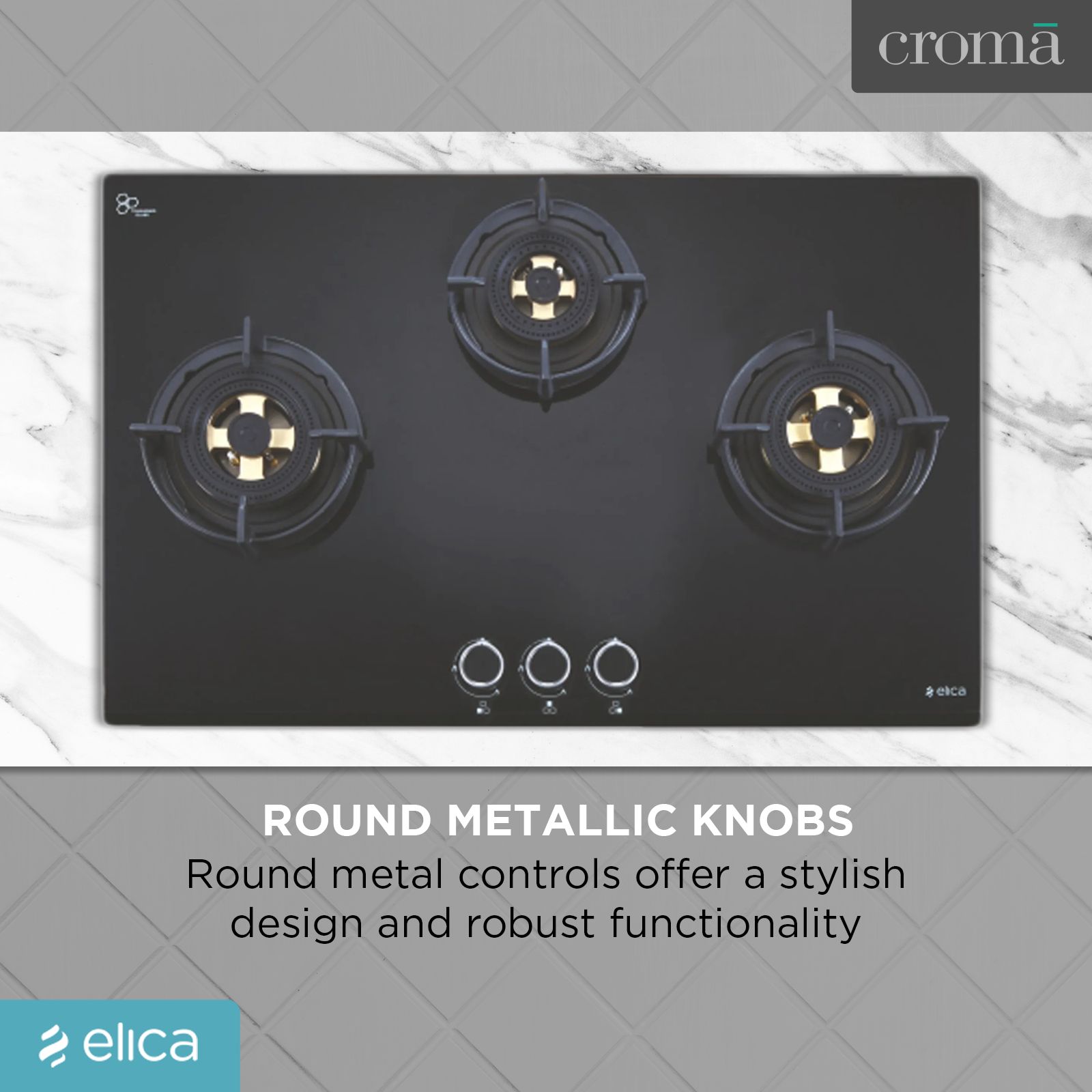 Elica DFS FB MFC 3B 70 DX Glass Top 3 Burner Automatic Hob (Round Enamelled Grid, Black)_8