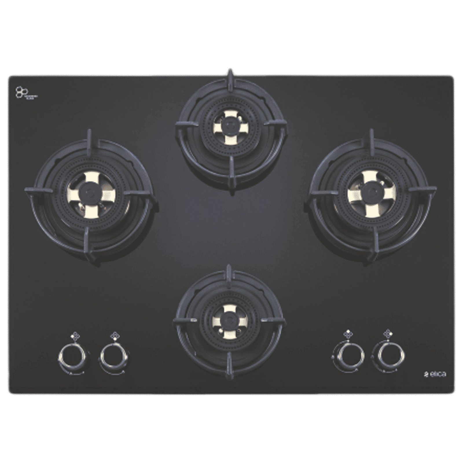 Elica DFS FB MFC 4B 70 DX FFD 4 Burner Automatic Electric Hob (Round Metallic Knob, Black)_1