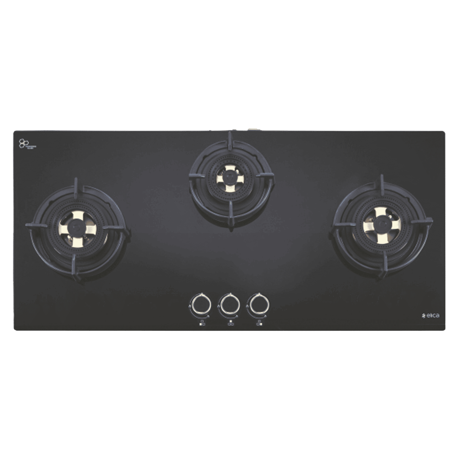 Elica DFS FB MFC 3B 90 DX FFD 3 Burner Automatic Electric Hob (Round Metallic Knob, Black)_1