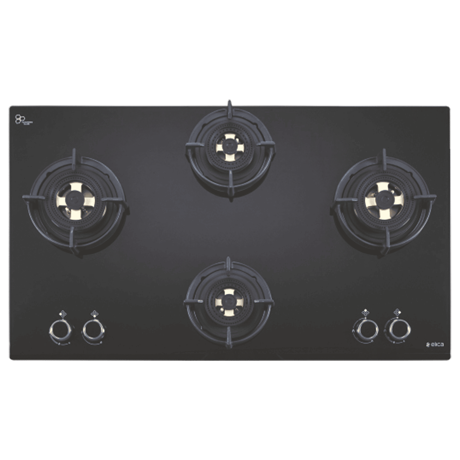 Elica DFS FB MFC 4B 91 DX FFD 4 Burner Automatic Electric Hob (Round Metallic Knob, Black)_1