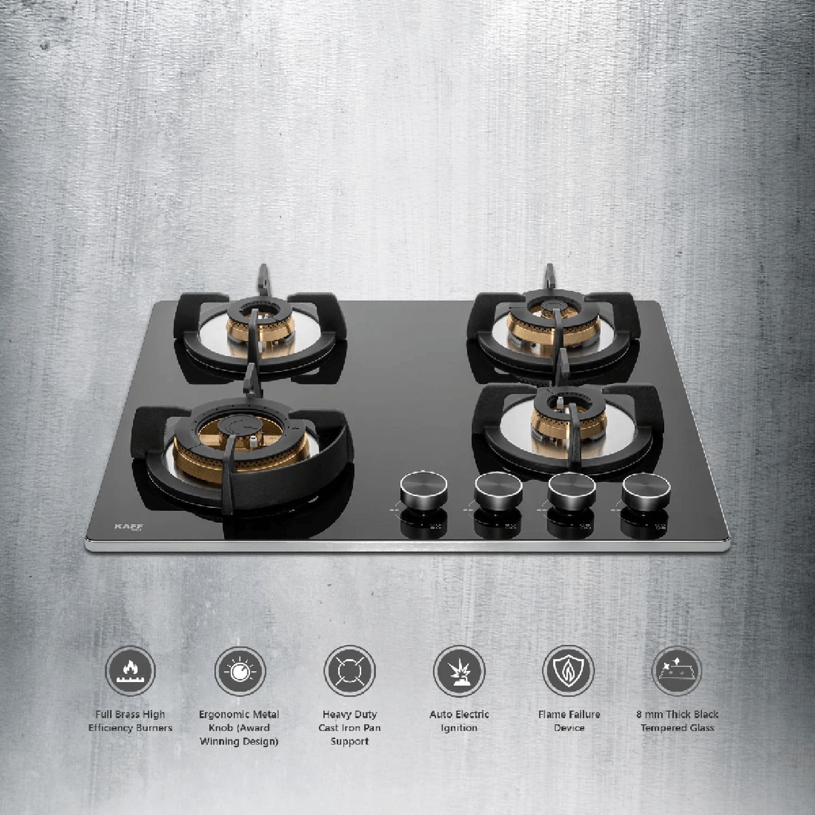 KAFF BLH 604 Tempered Glass Top 4 Burner Automatic Electric Hob (Flame Failure Device, Black)_9