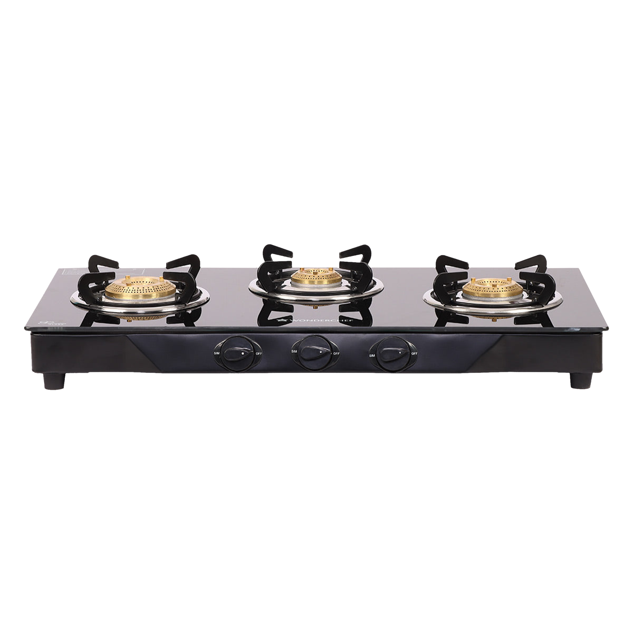 WONDERCHEF Glory Toughened Glass Top 3 Burner Manual Gas Stove (Heat Resistant Legs, Black)_8