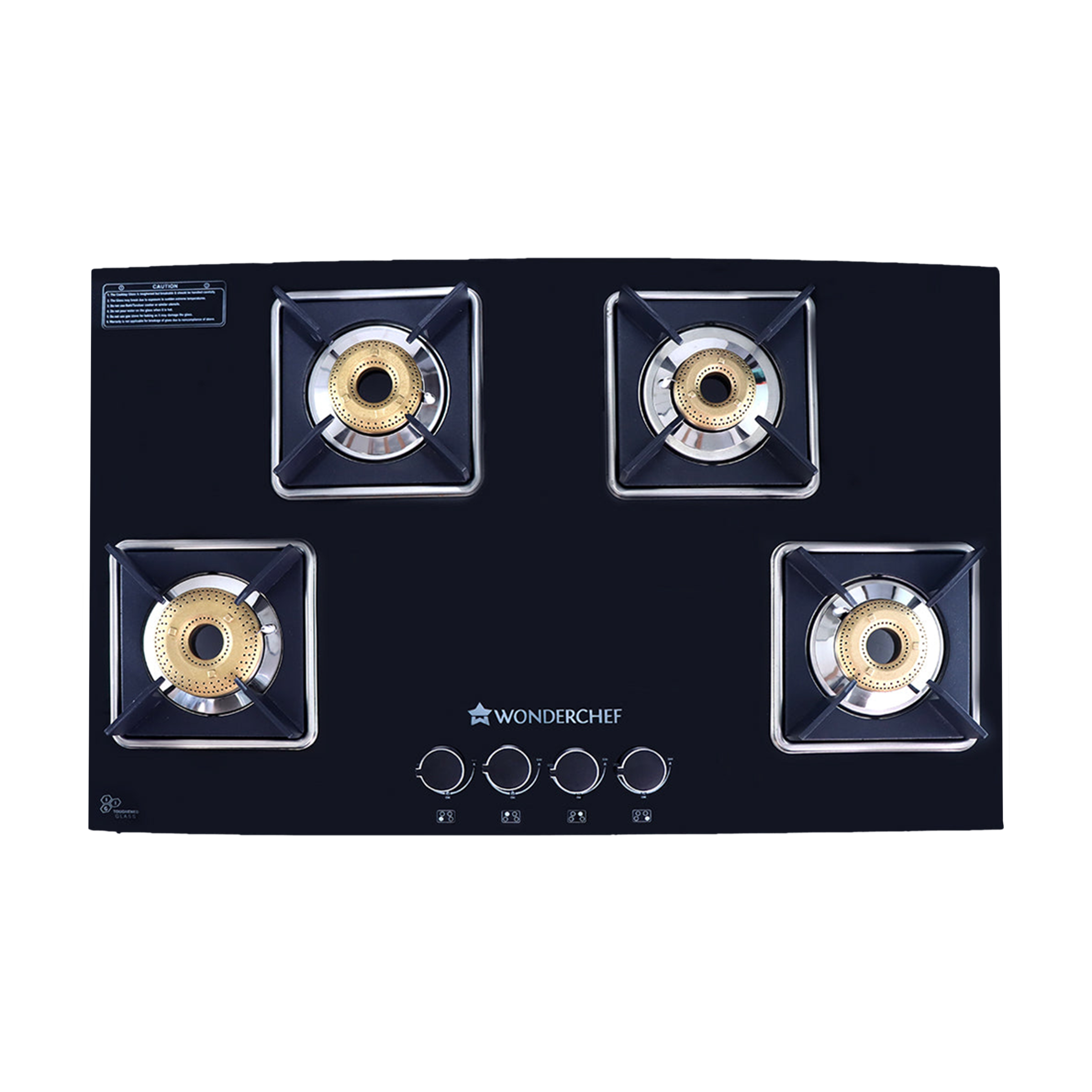 WONDERCHEF Octavia Toughened Glass Top 4 Burner Automatic Hob (Heat Resistant Legs, Black)_1