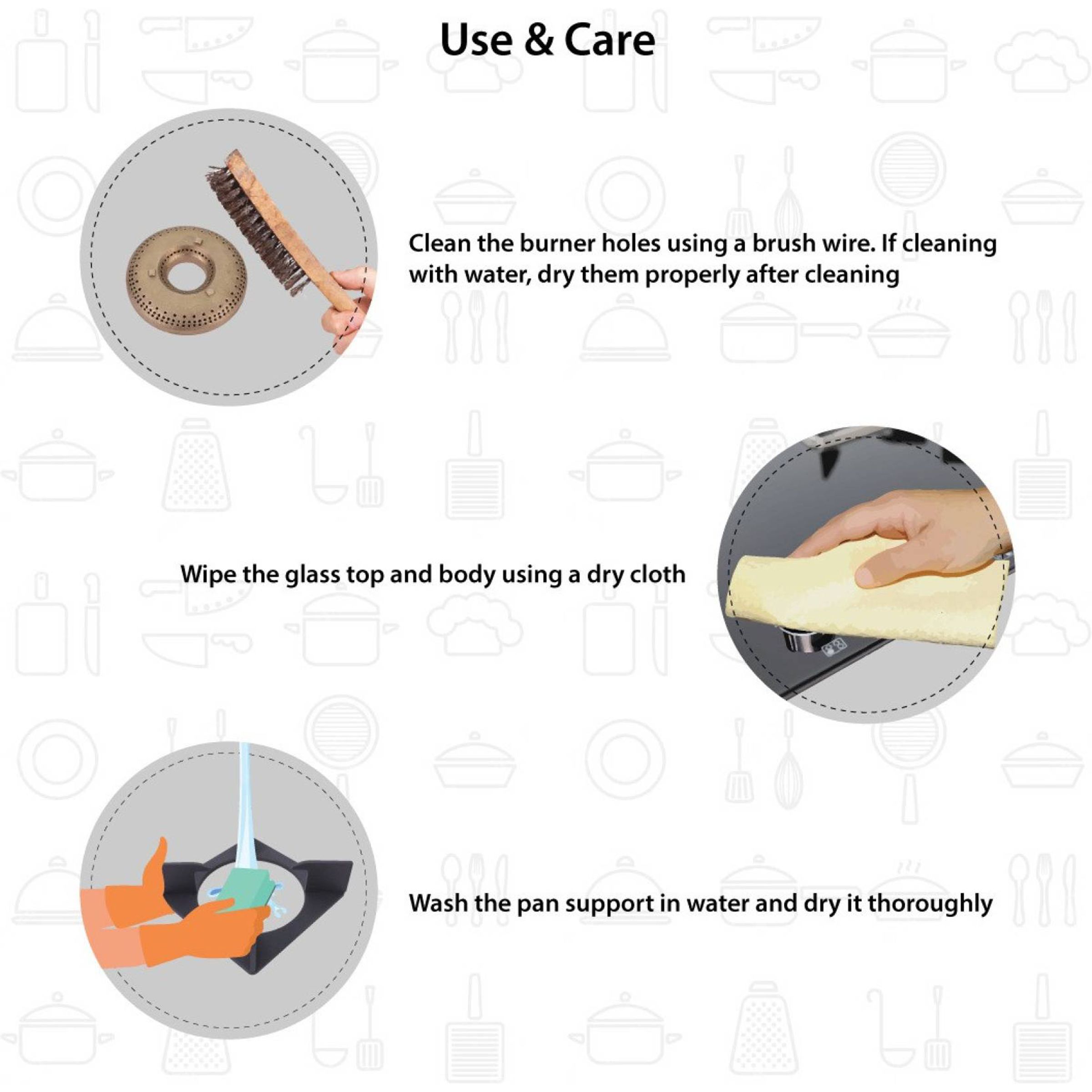 WONDERCHEF Octavia Toughened Glass Top 4 Burner Manual Hob (Heat Resistant Legs, Black)_14