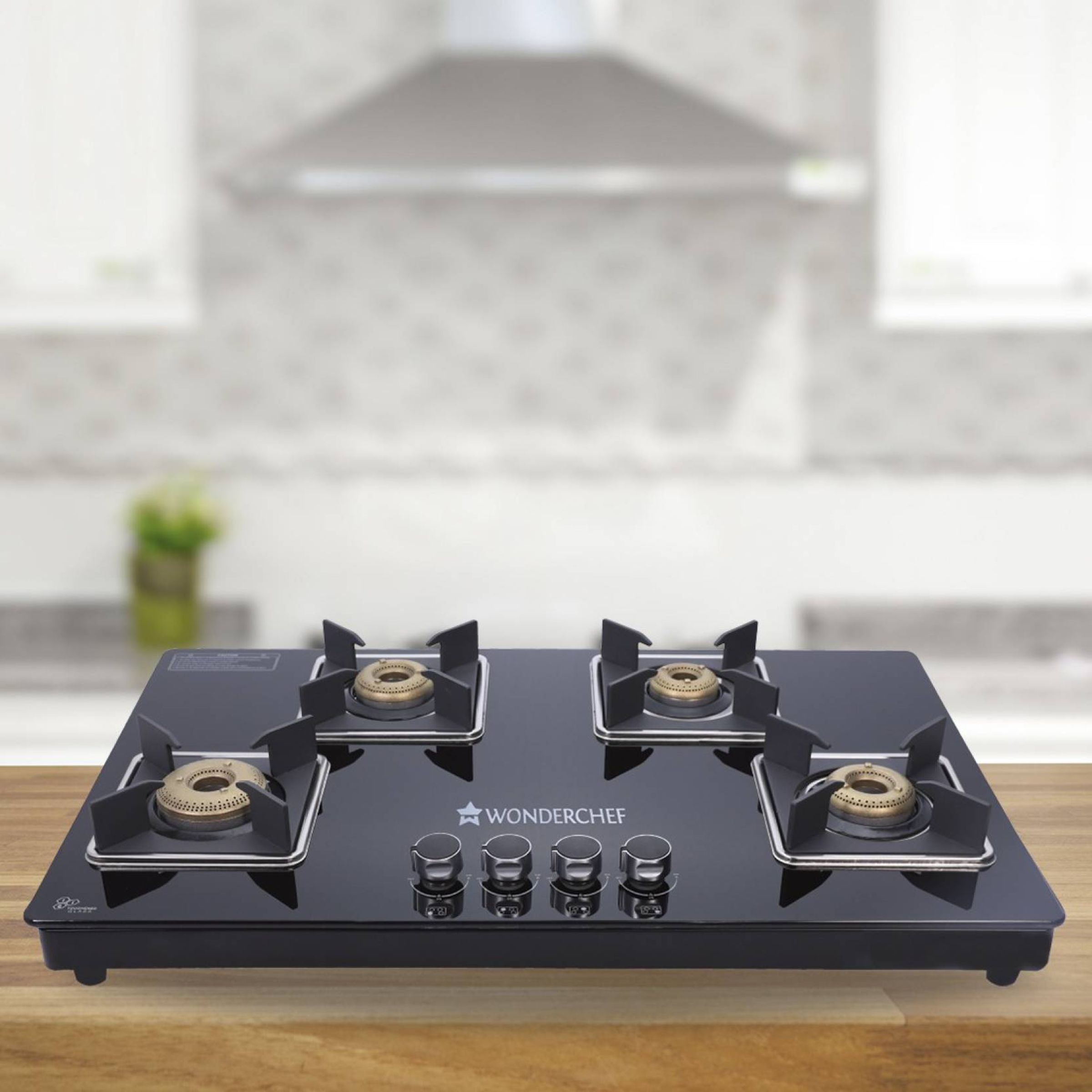 WONDERCHEF Octavia Toughened Glass Top 4 Burner Manual Hob (Heat Resistant Legs, Black)_6