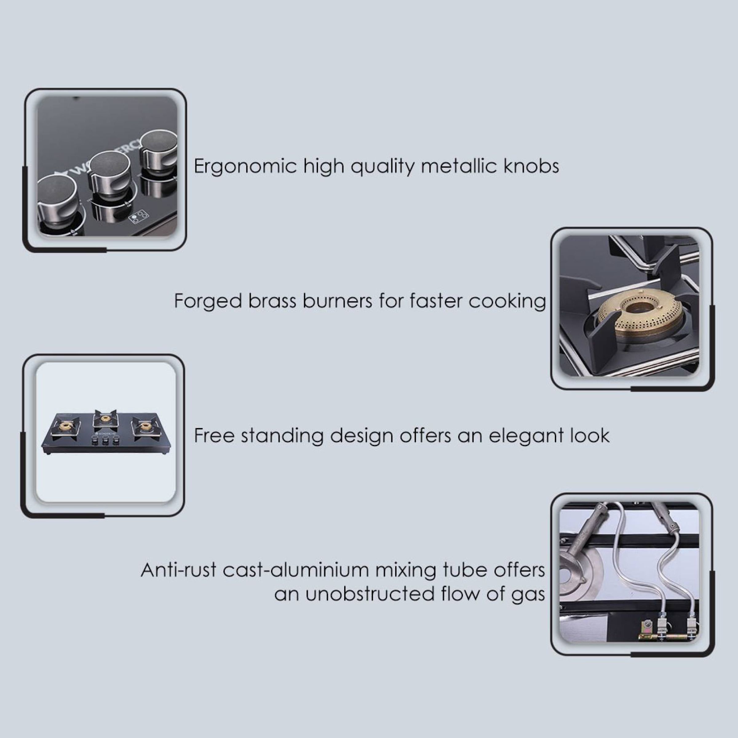 WONDERCHEF Octavia Toughened Glass Top 4 Burner Manual Hob (Heat Resistant Legs, Black)_7