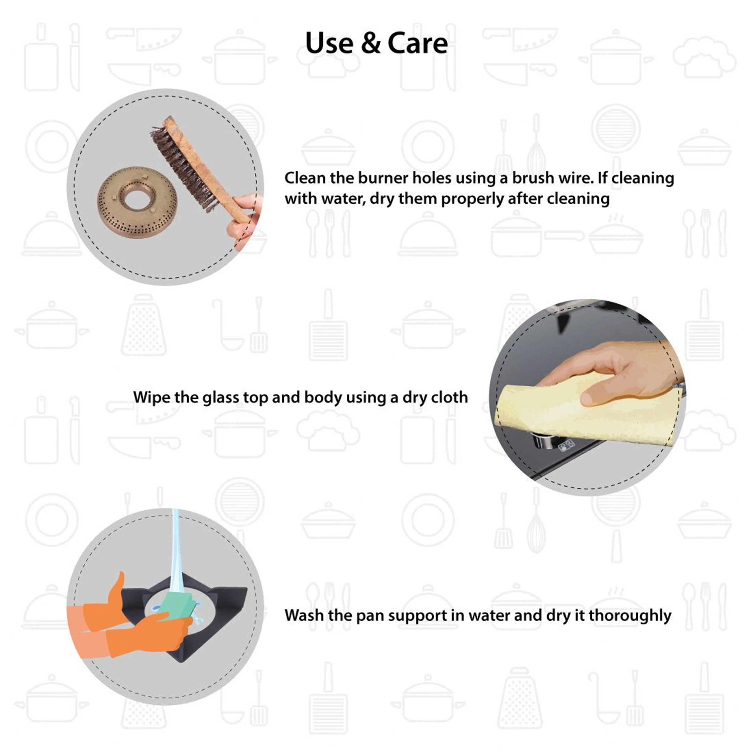 WONDERCHEF Octavia Toughened Glass Top 3 Burner Manual Hob (Heat Resistant Legs, Black)_14