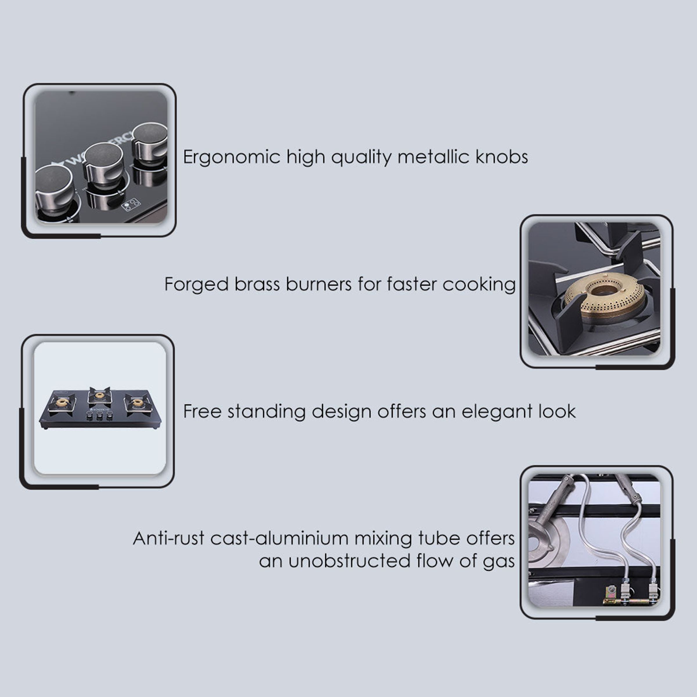WONDERCHEF Octavia Toughened Glass Top 3 Burner Manual Hob (Heat Resistant Legs, Black)_6