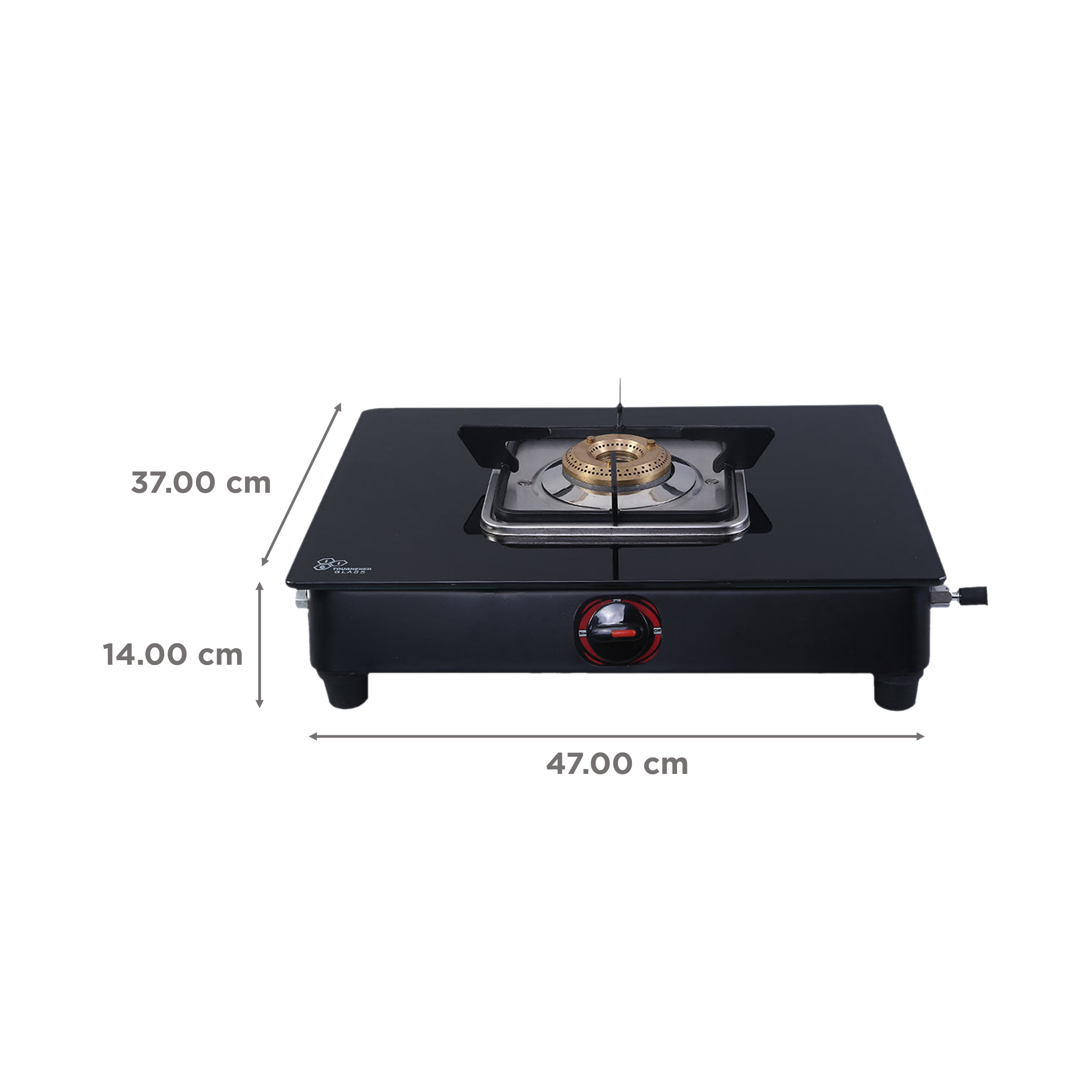 WONDERCHEF Ultima Toughened Glass Top 1 Burner Manual Gas Stove (Compact Design, Black)_2