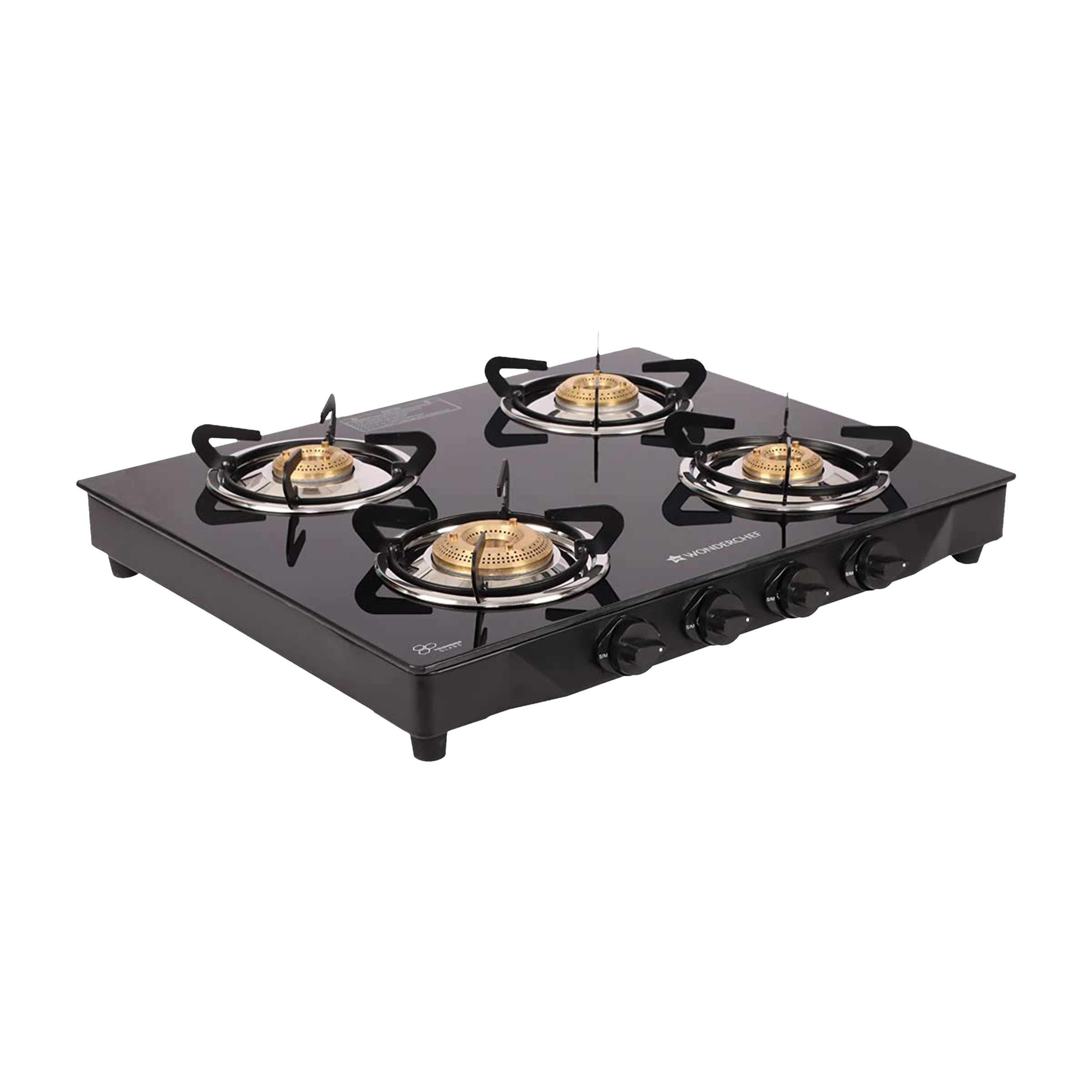 WONDERCHEF Glory Toughened Glass Top 4 Burner Manual Gas Stove (Heat Resistant Legs, Black)_7